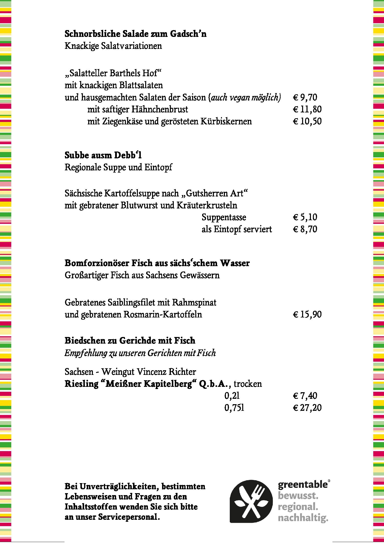 Speisekarte