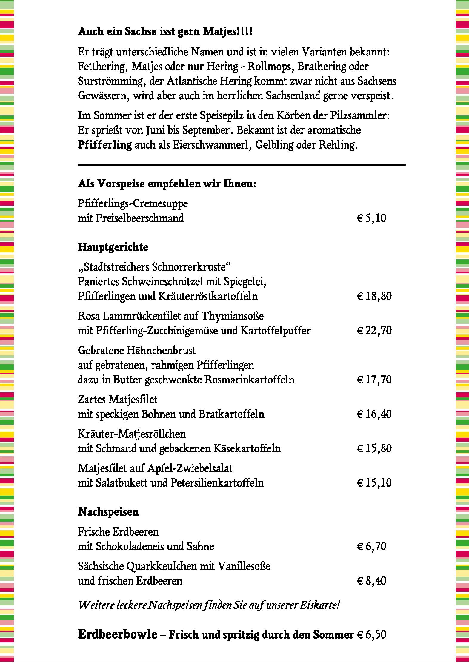 Speisekarte