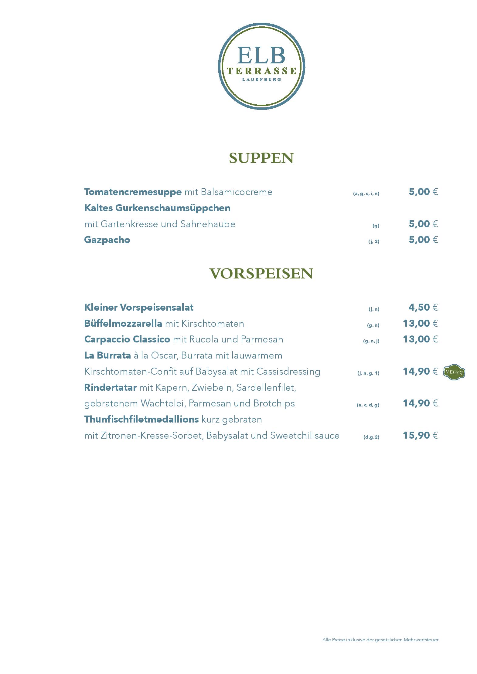 Speisekarte