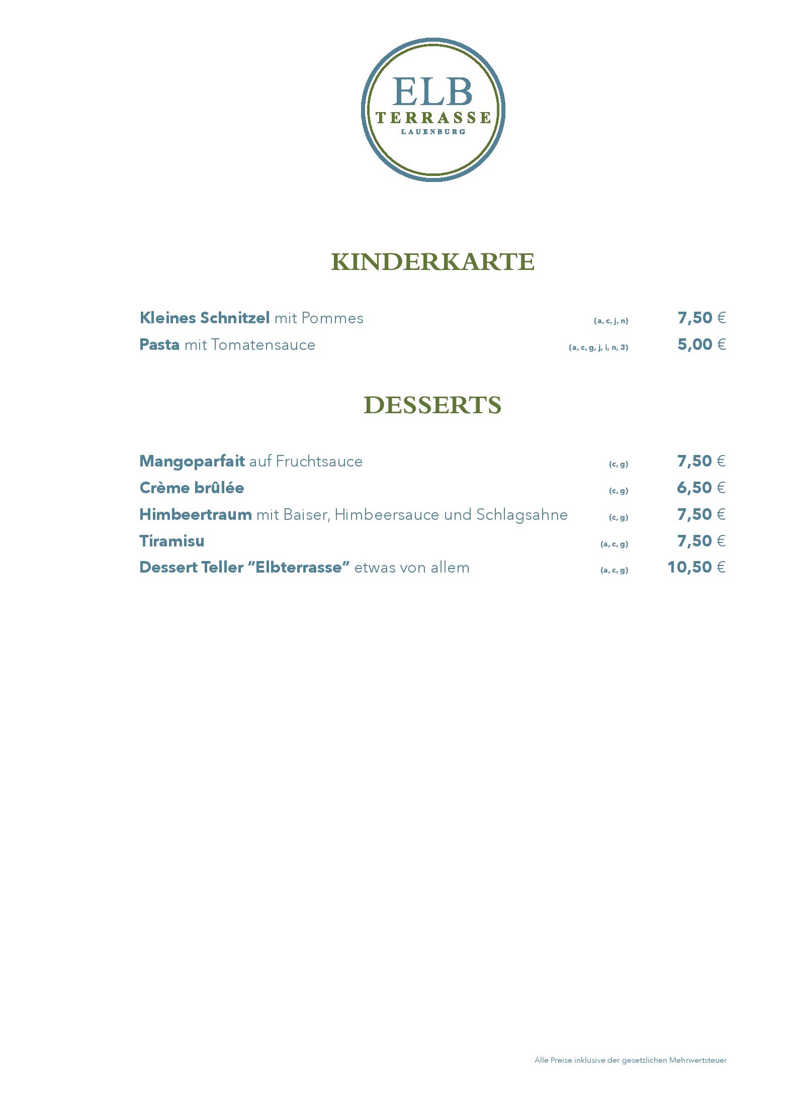 Speisekarte