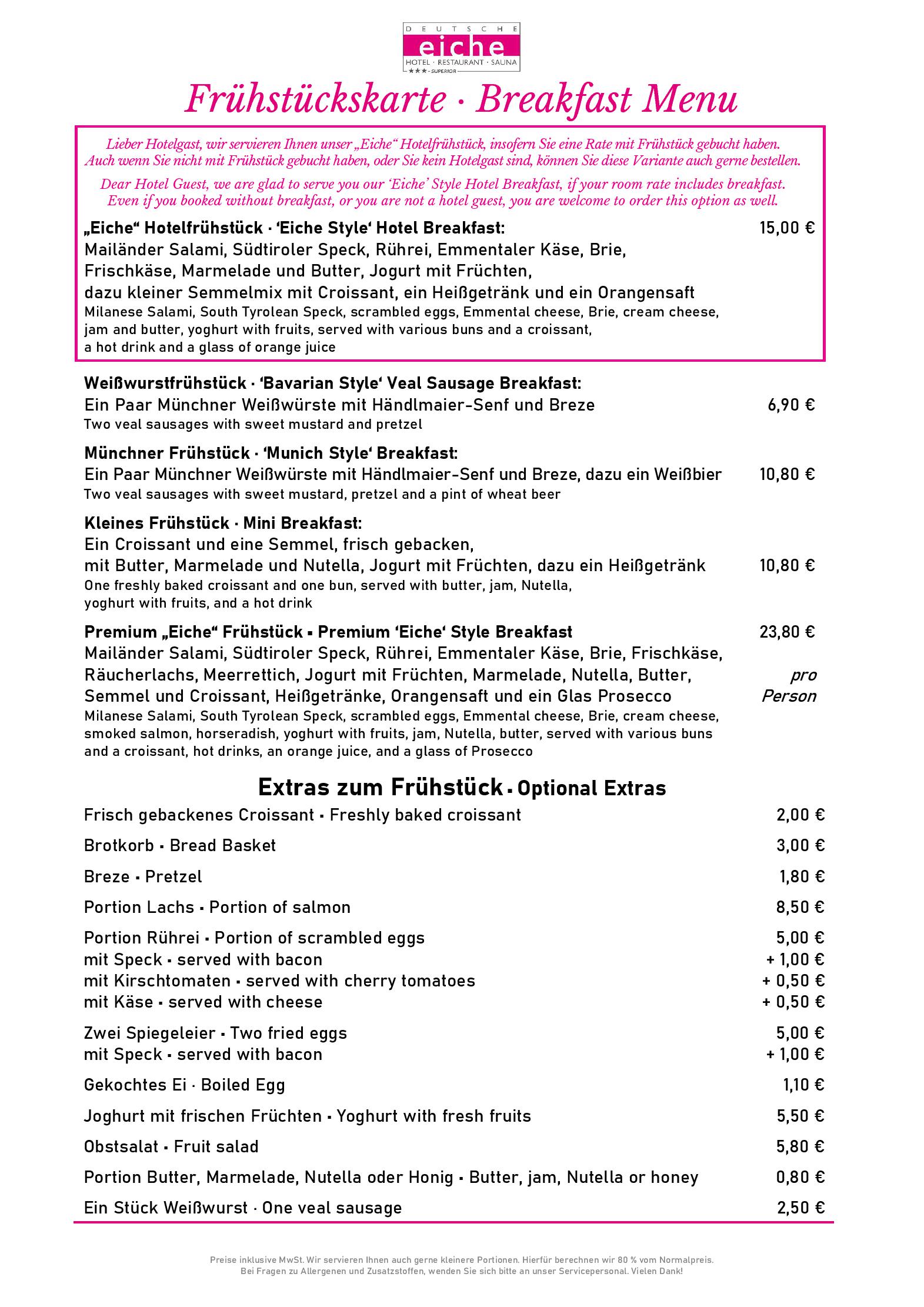 Speisekarte