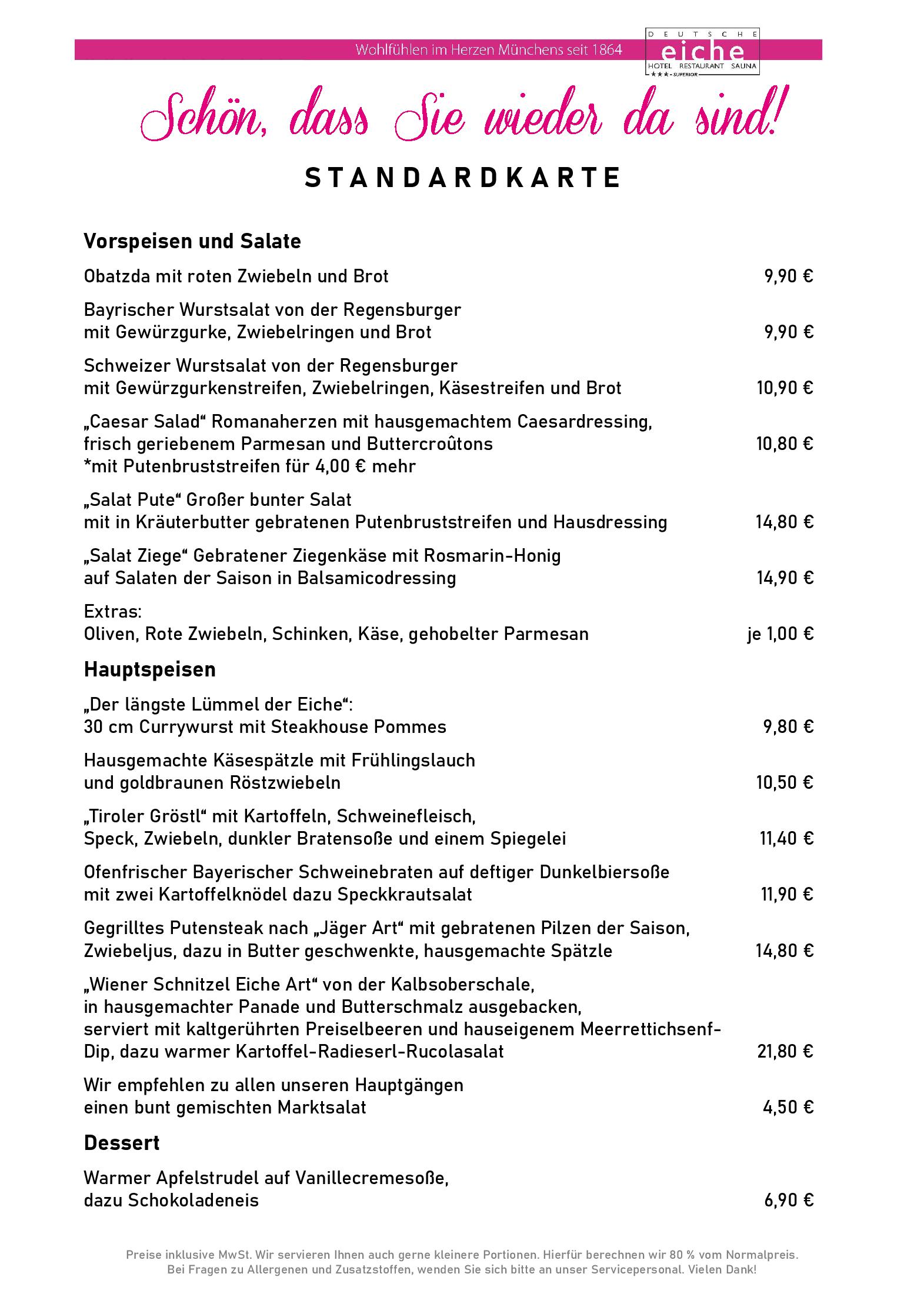 Speisekarte