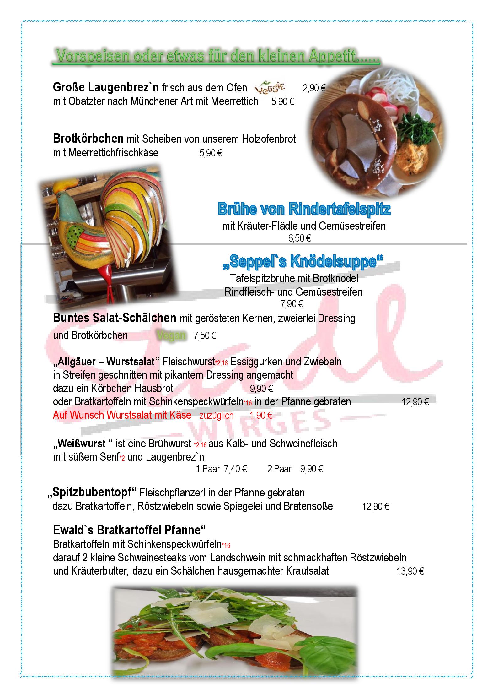 Speisekarte