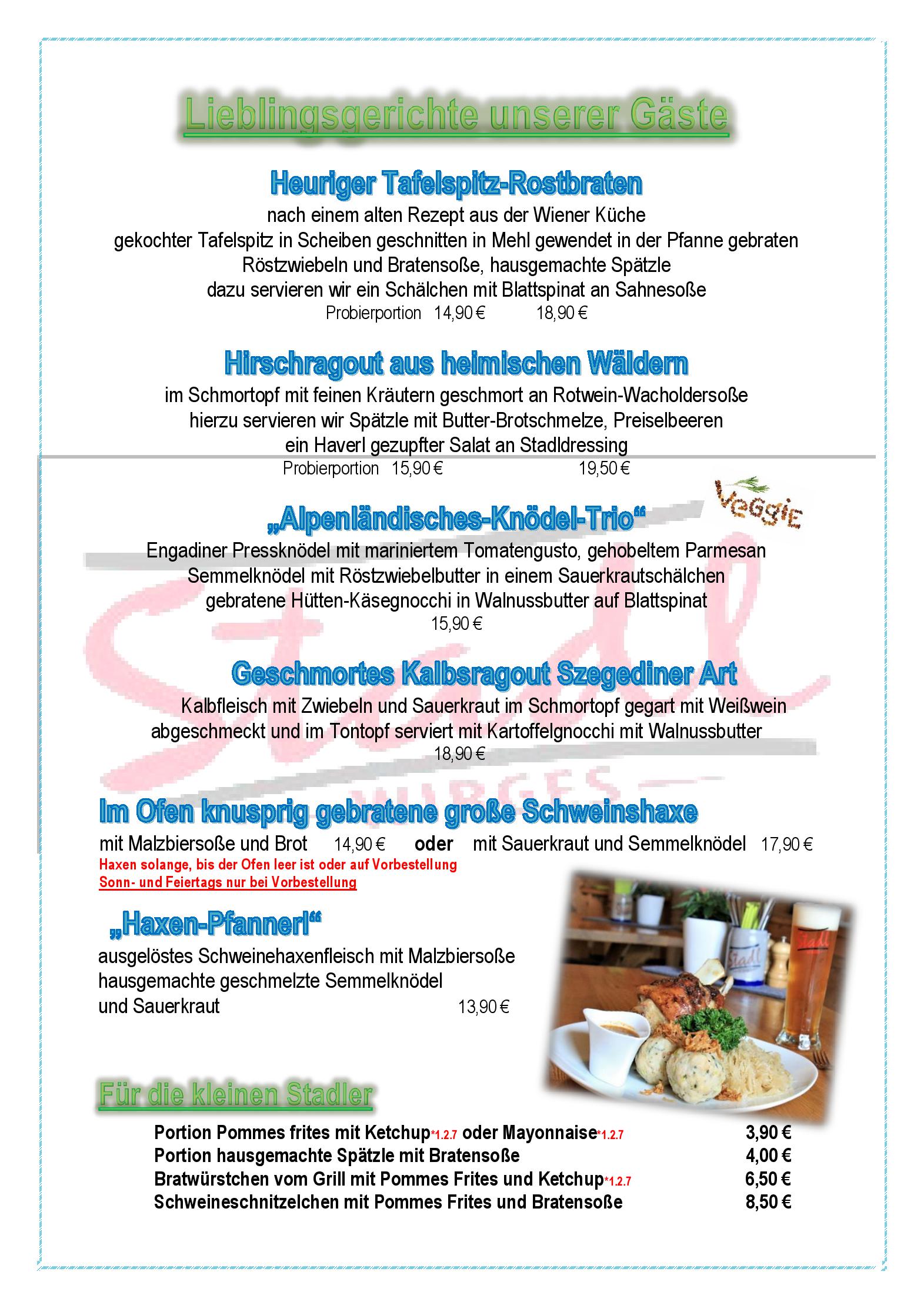 Speisekarte