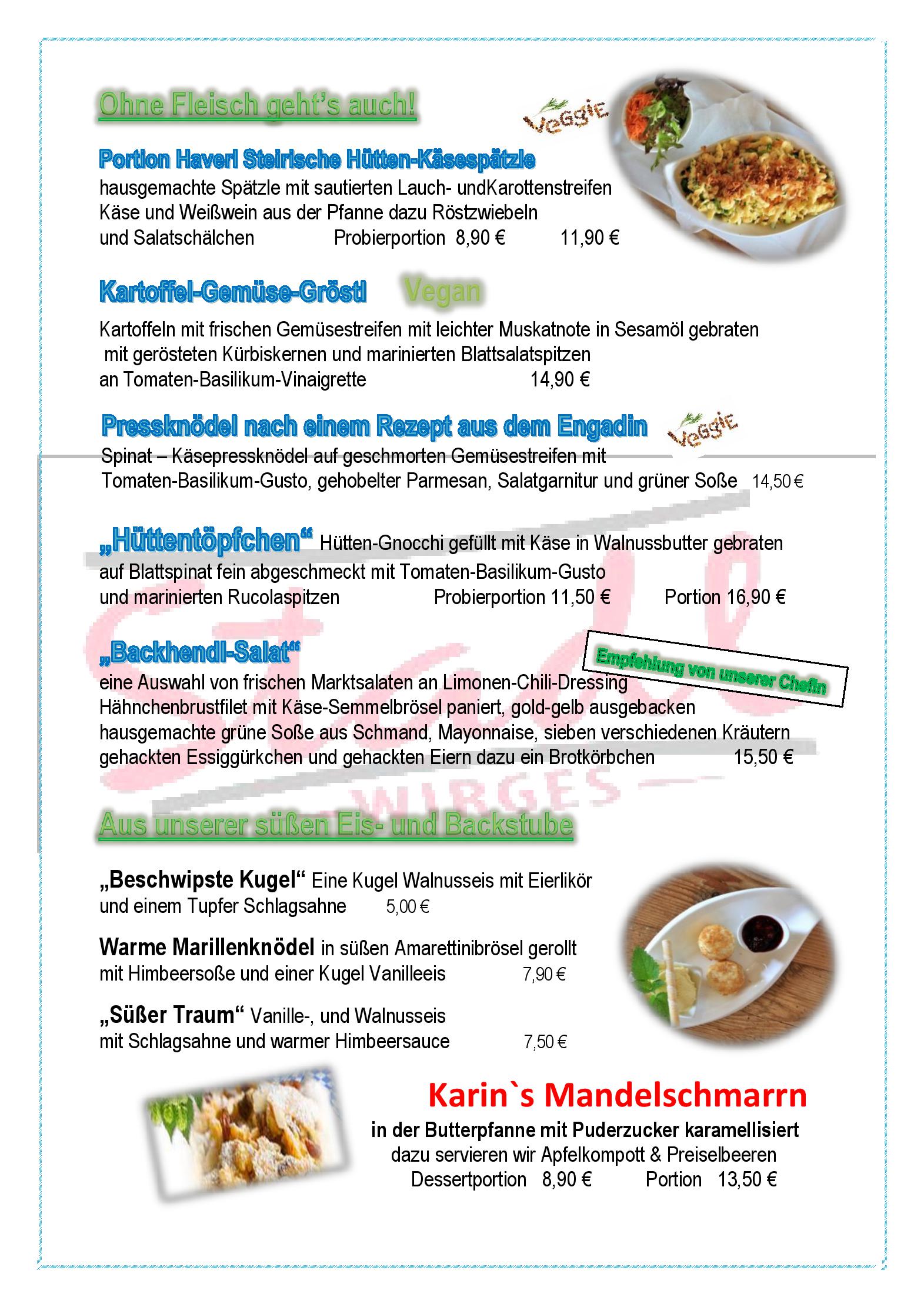 Speisekarte