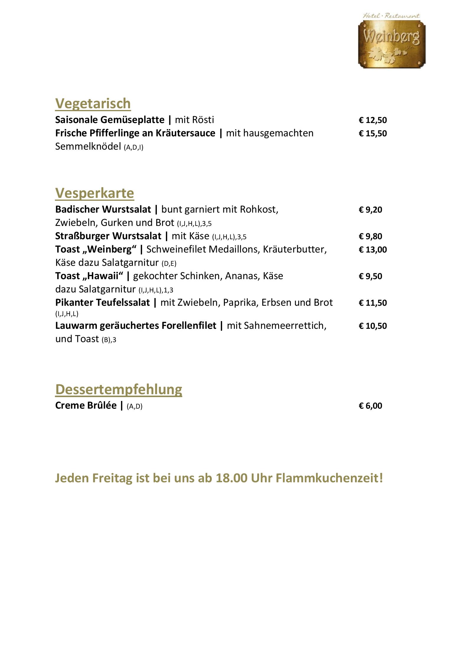 Speisekarte
