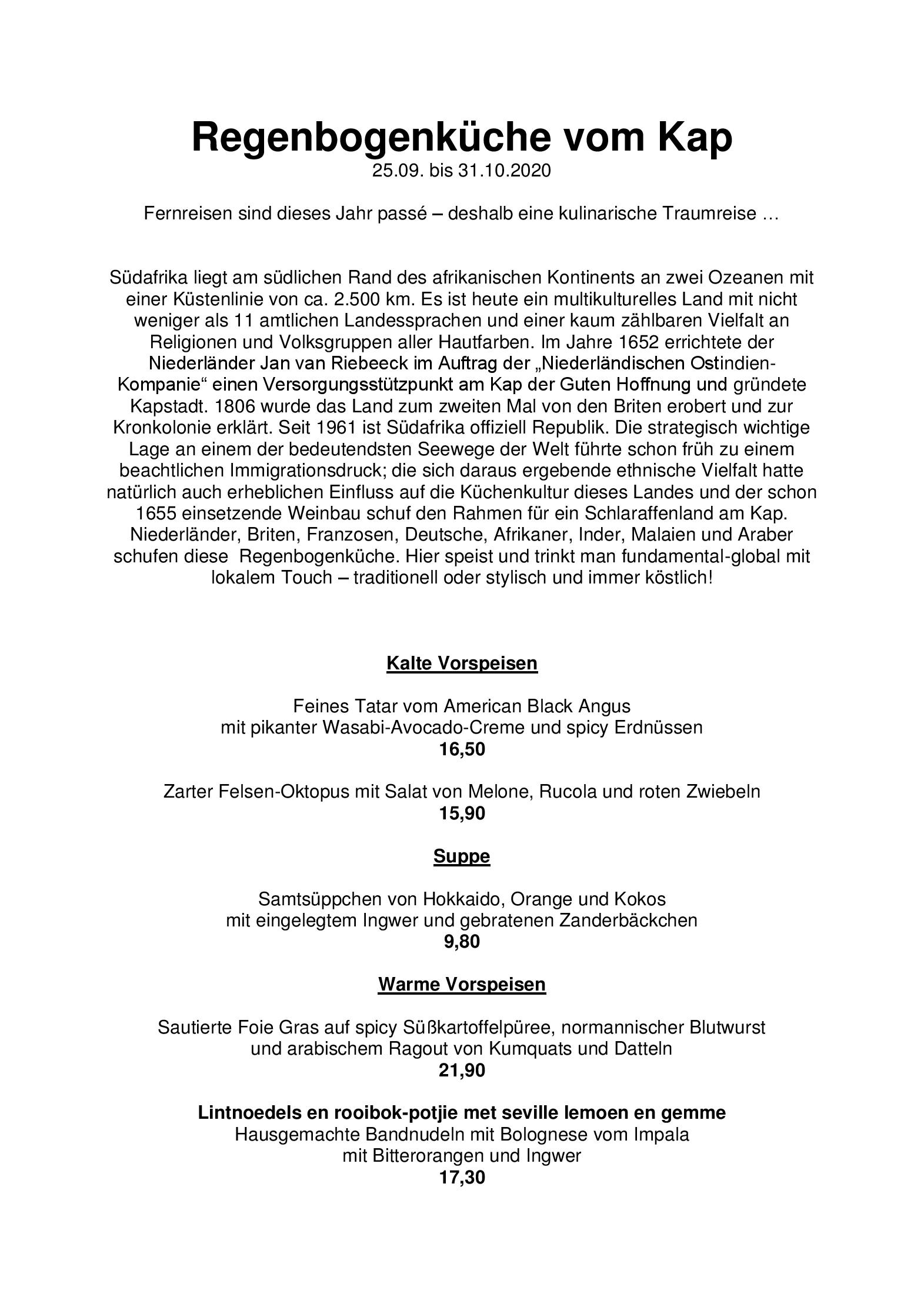 Speisekarte
