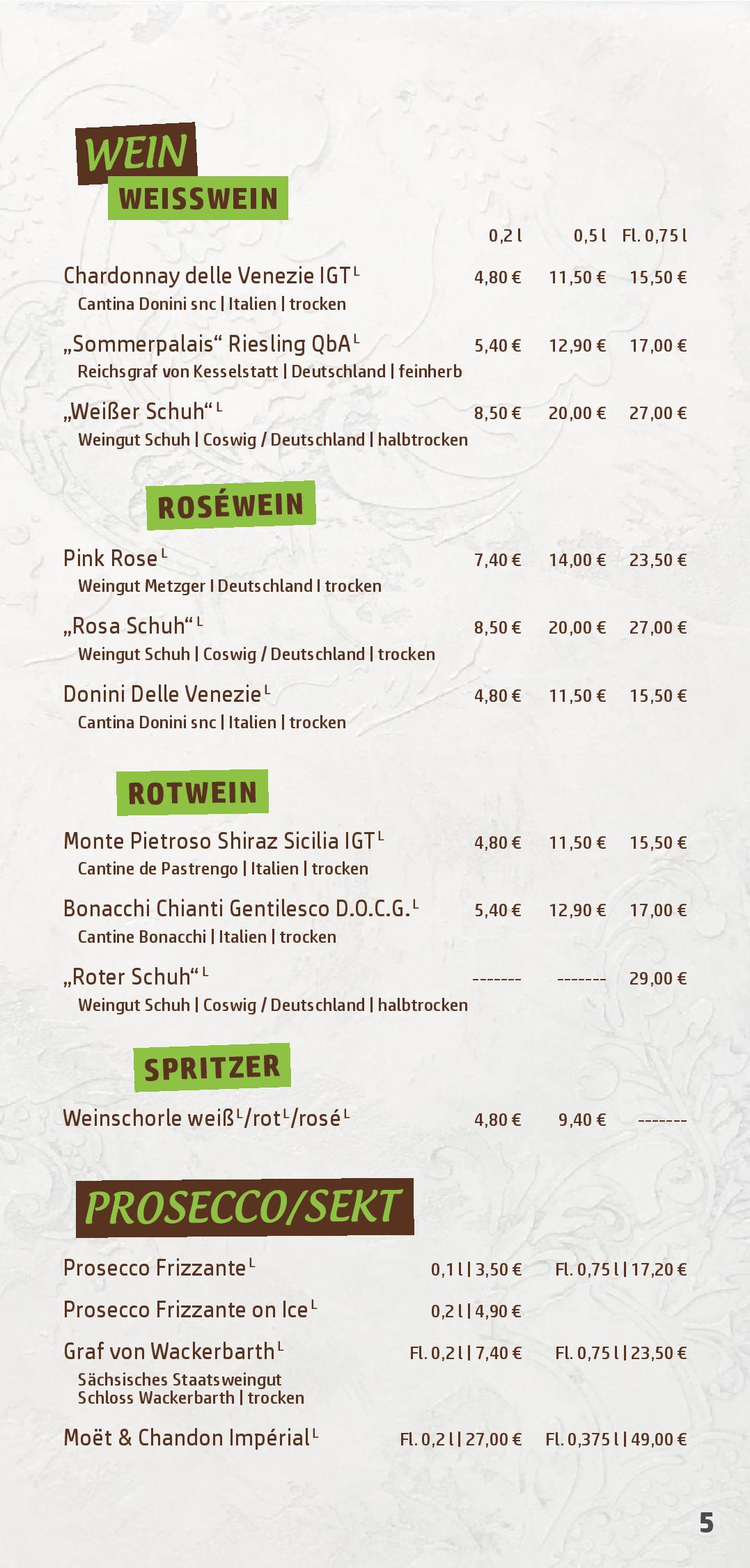 Speisekarte