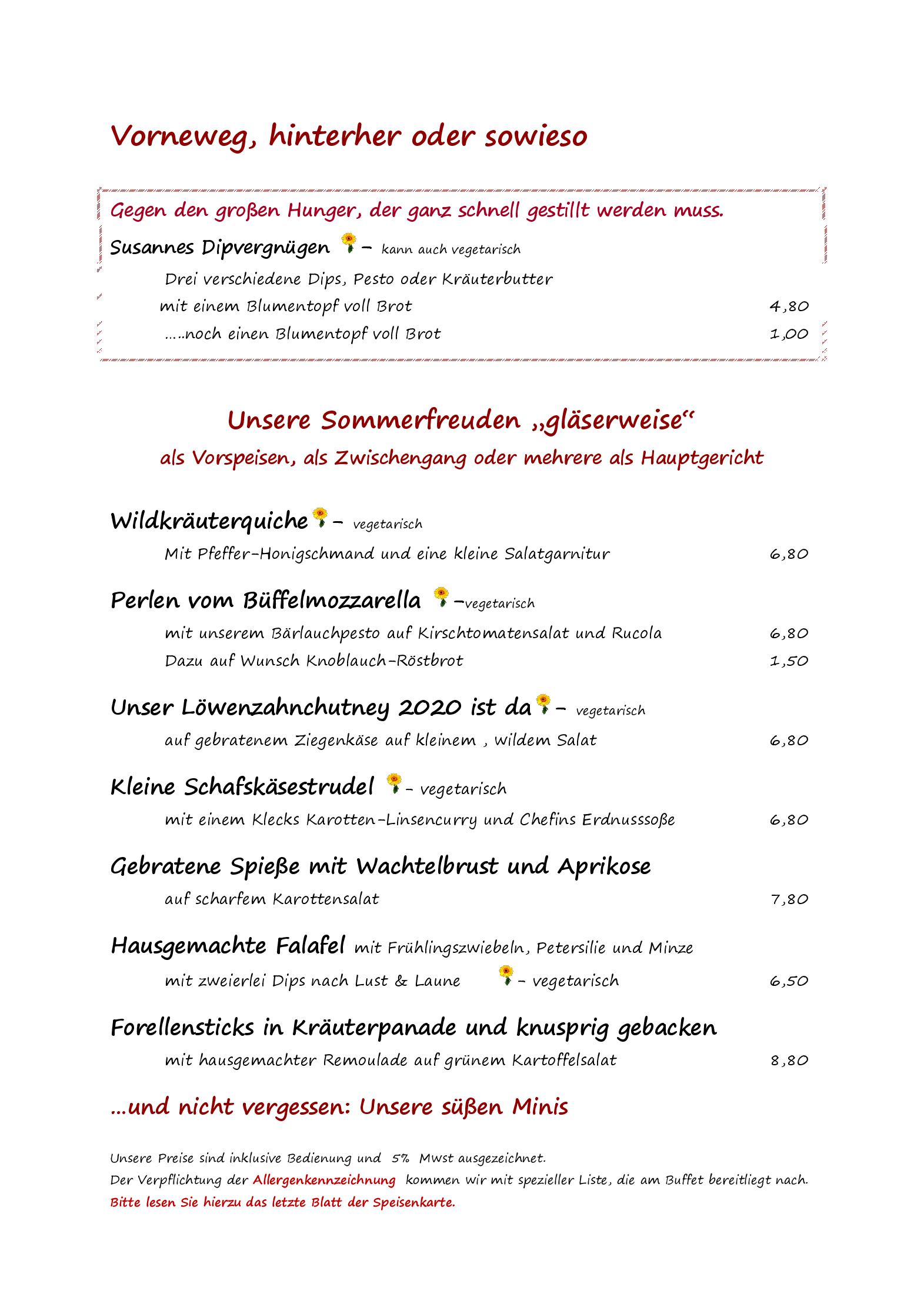 Speisekarte