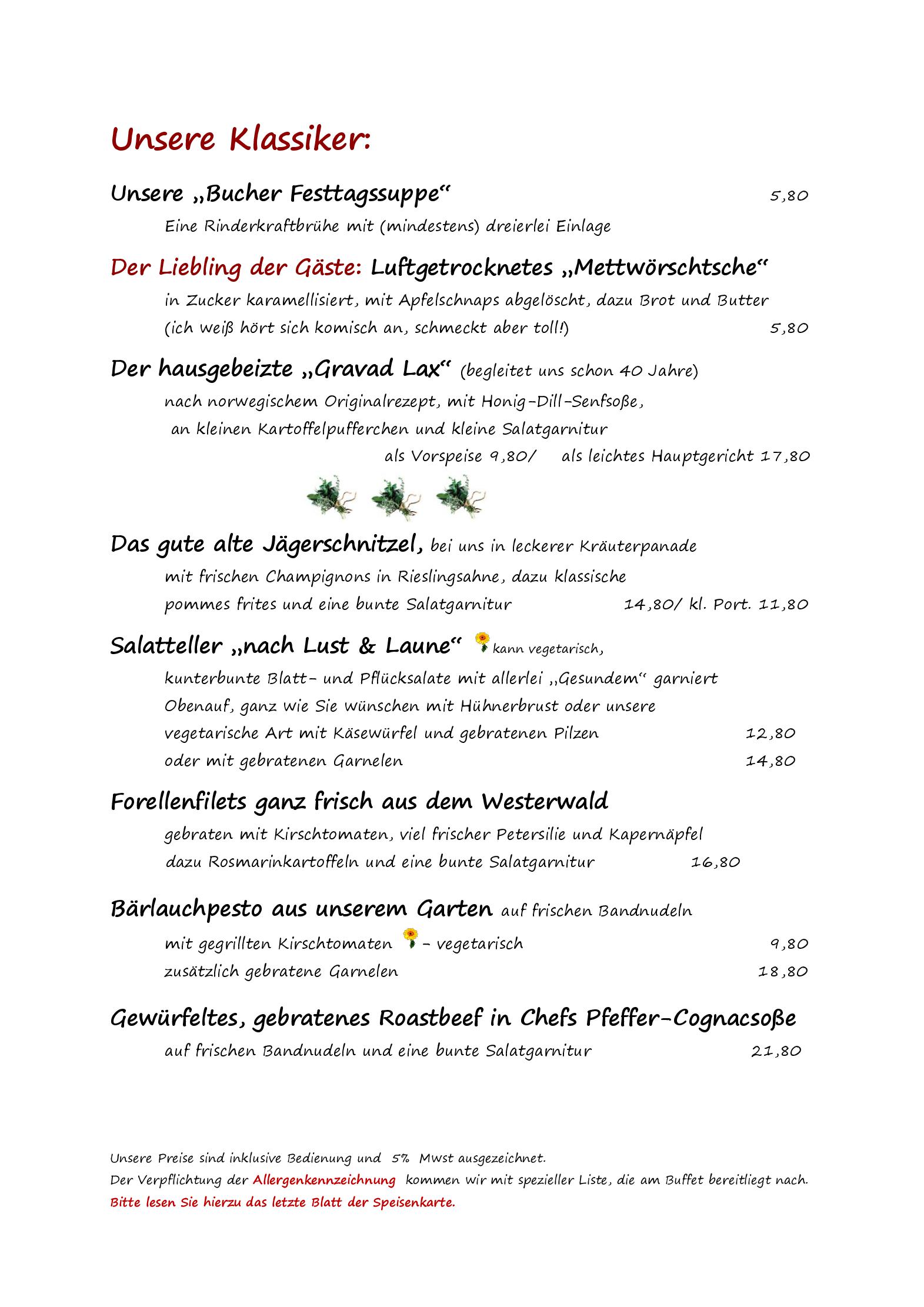 Speisekarte