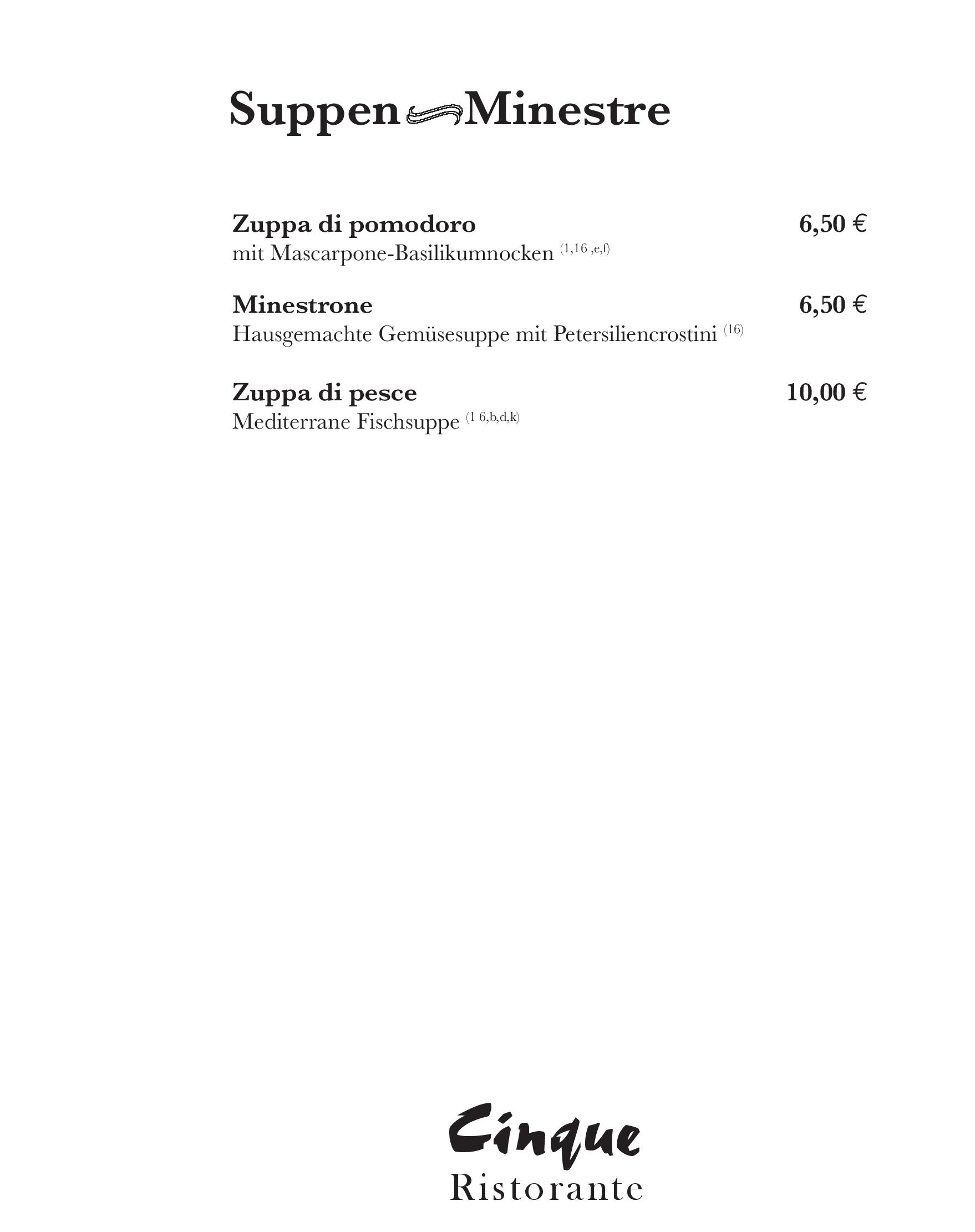 Speisekarte
