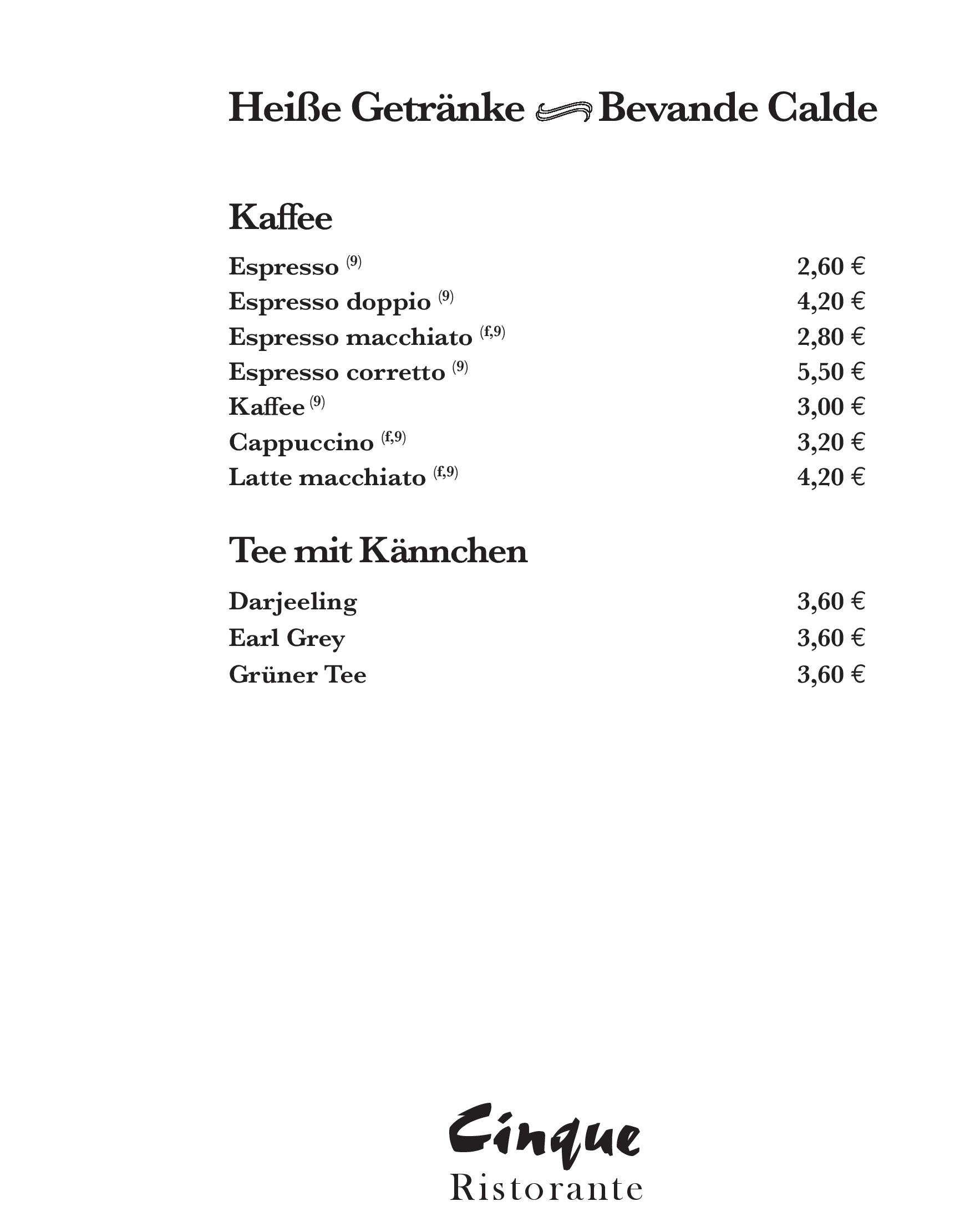 Speisekarte