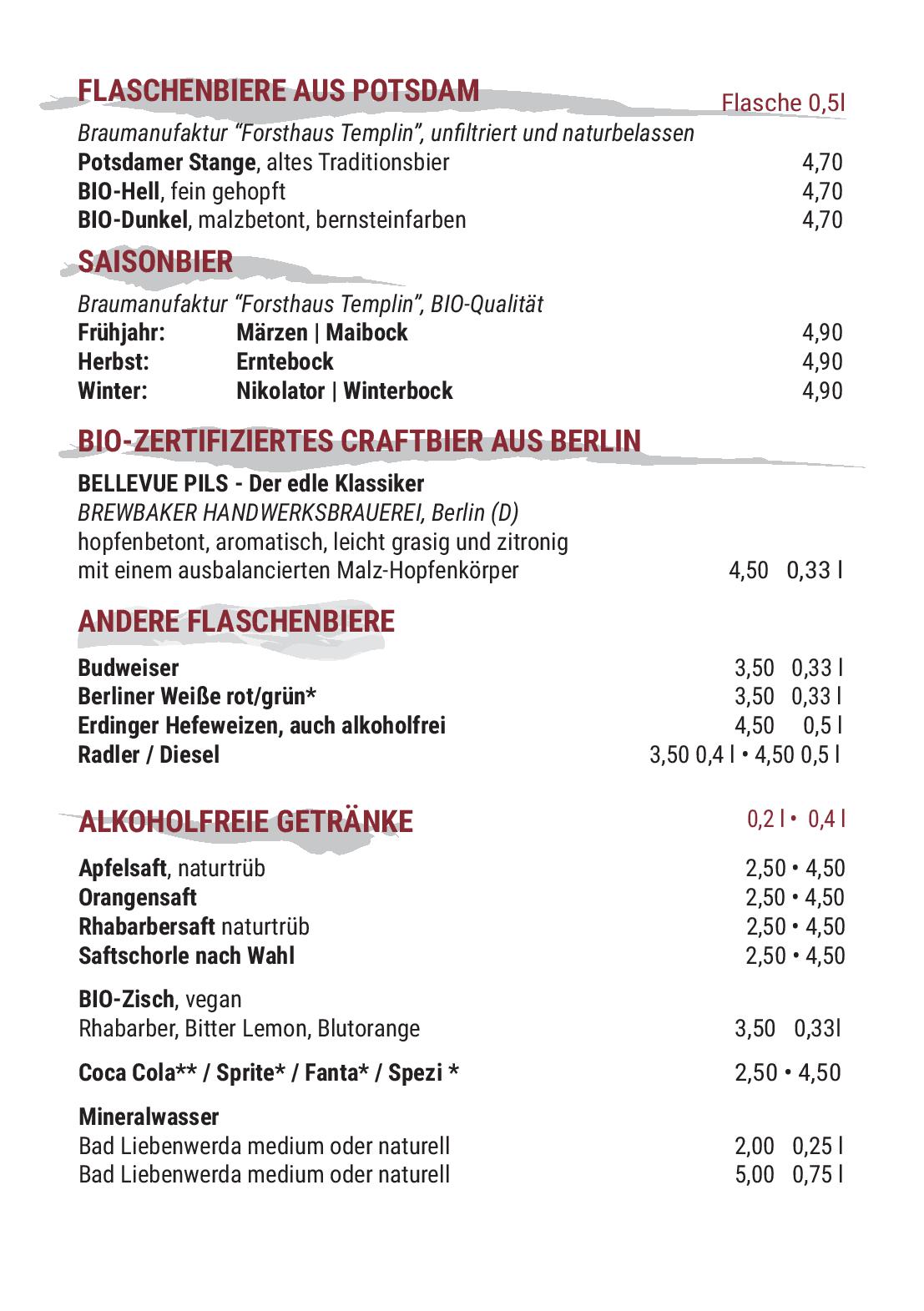 Speisekarte