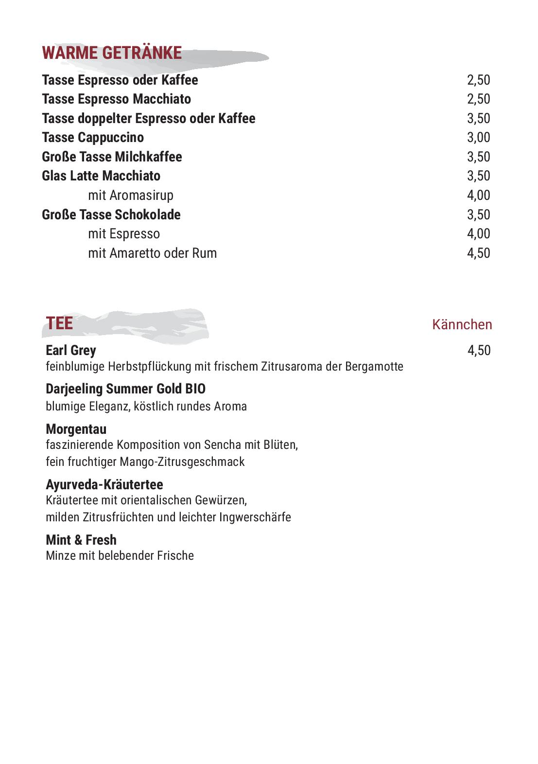 Speisekarte