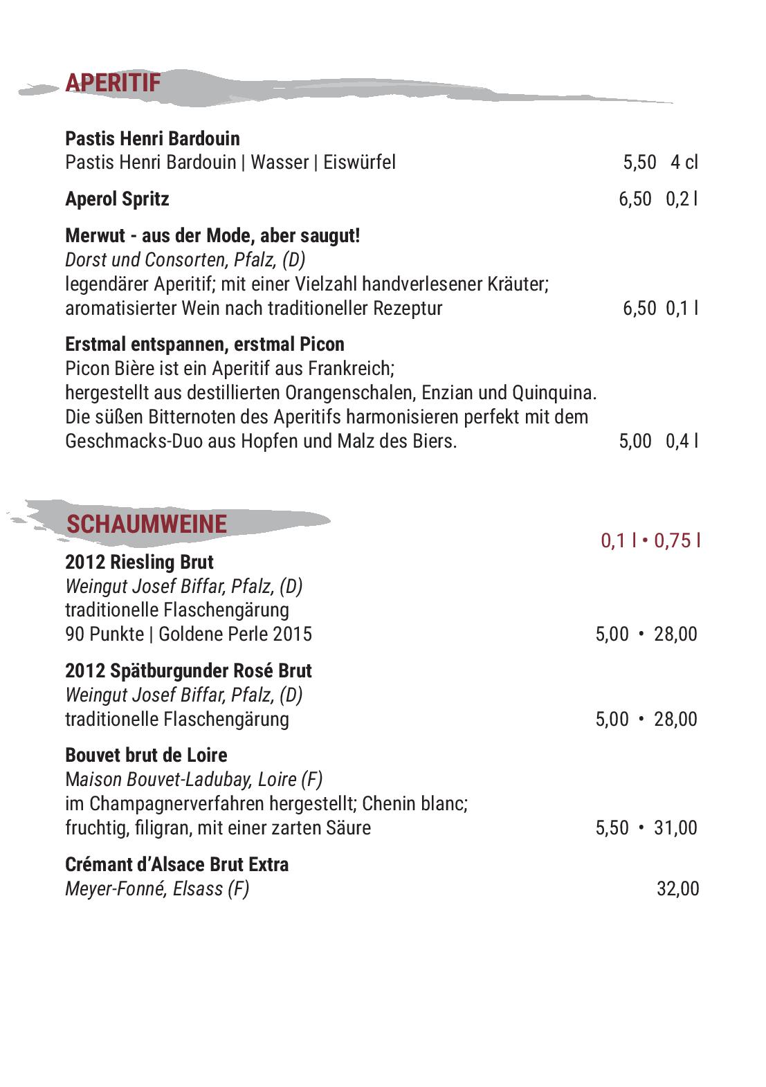 Speisekarte