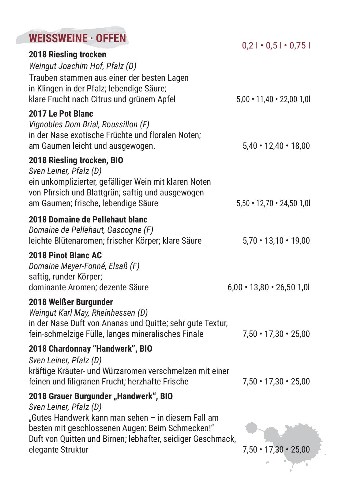 Speisekarte