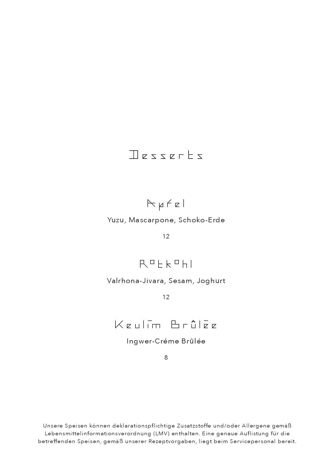 Speisekarte