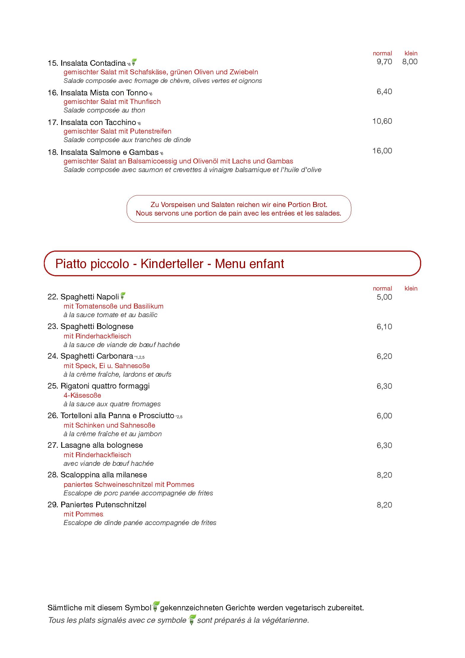 Speisekarte