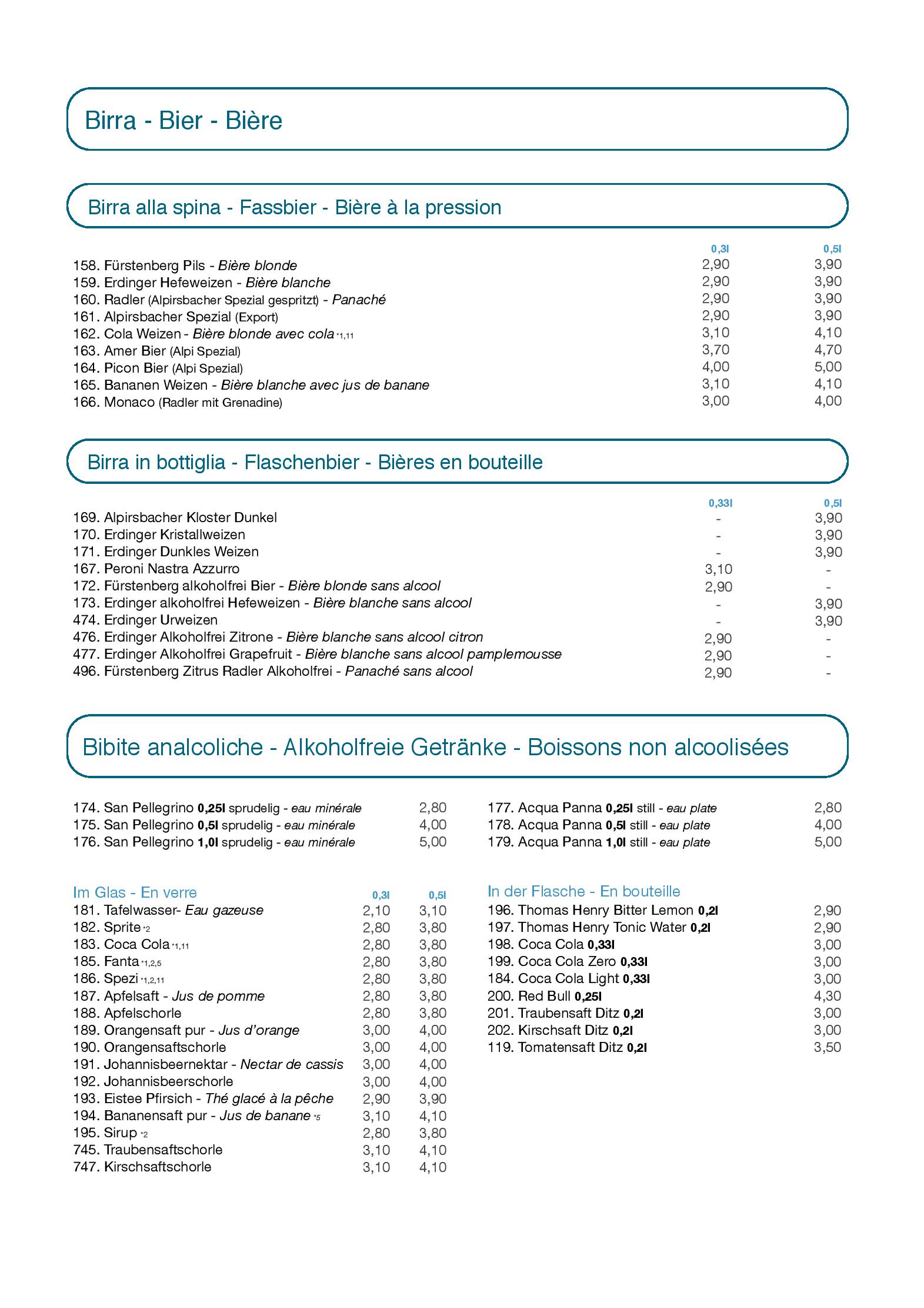 Speisekarte