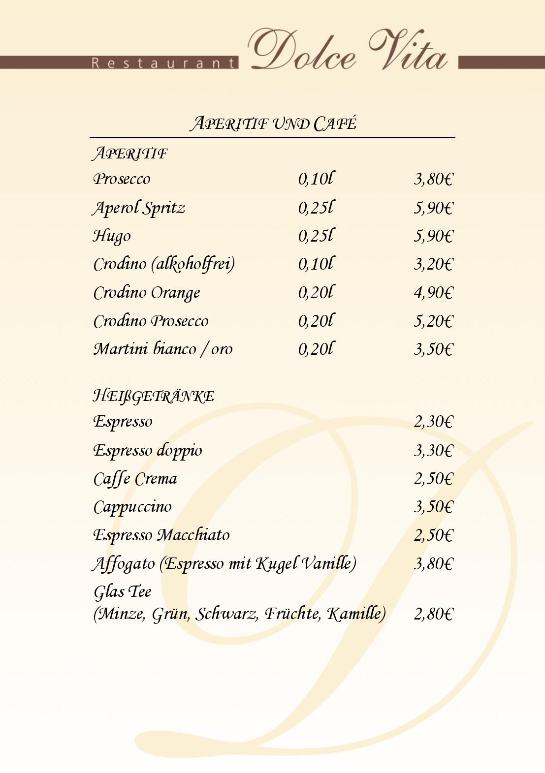 Speisekarte