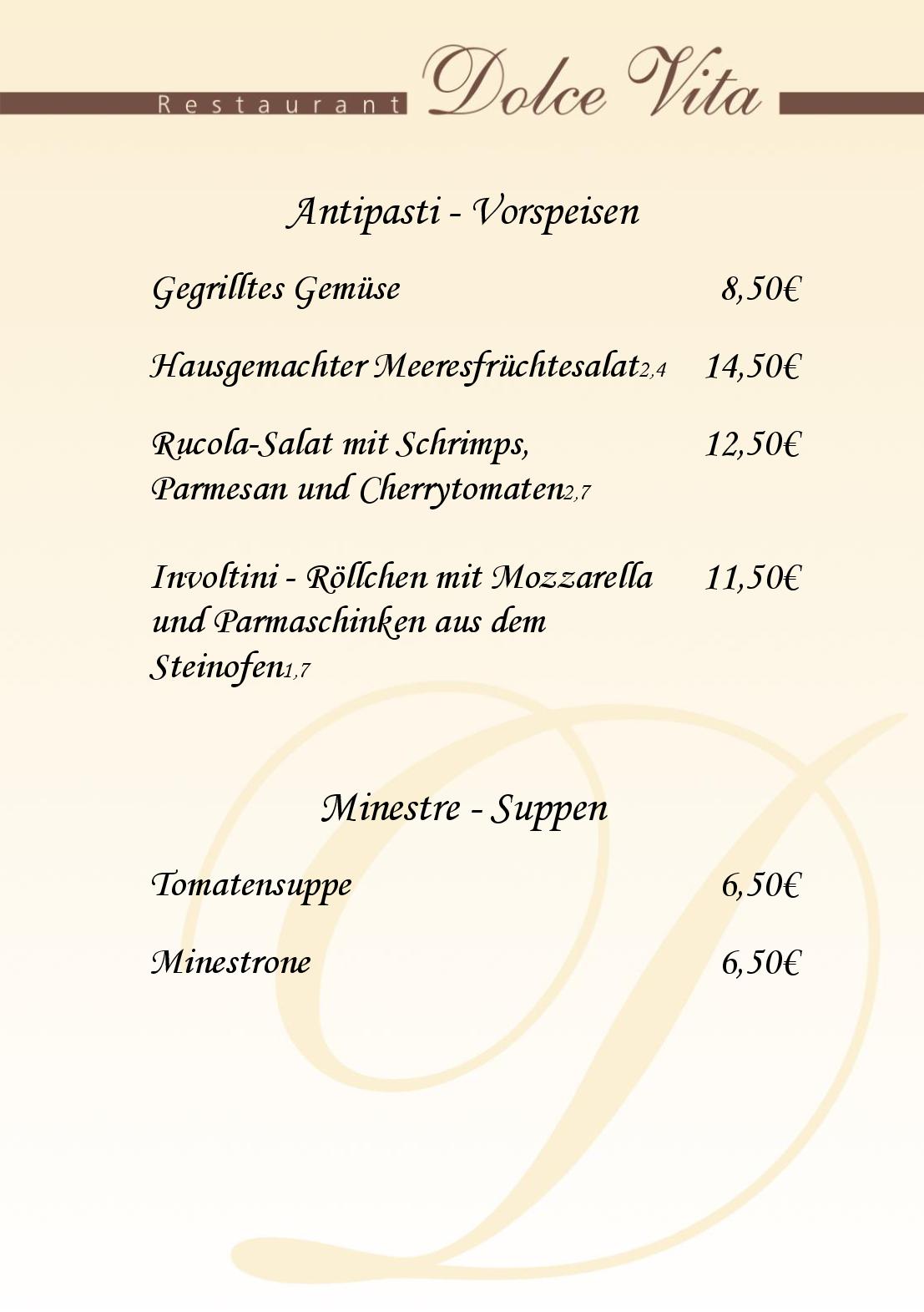 Speisekarte