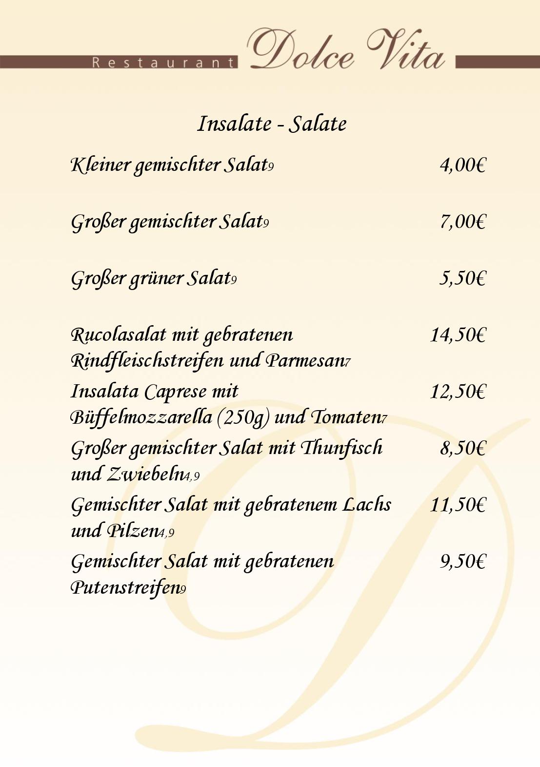 Speisekarte