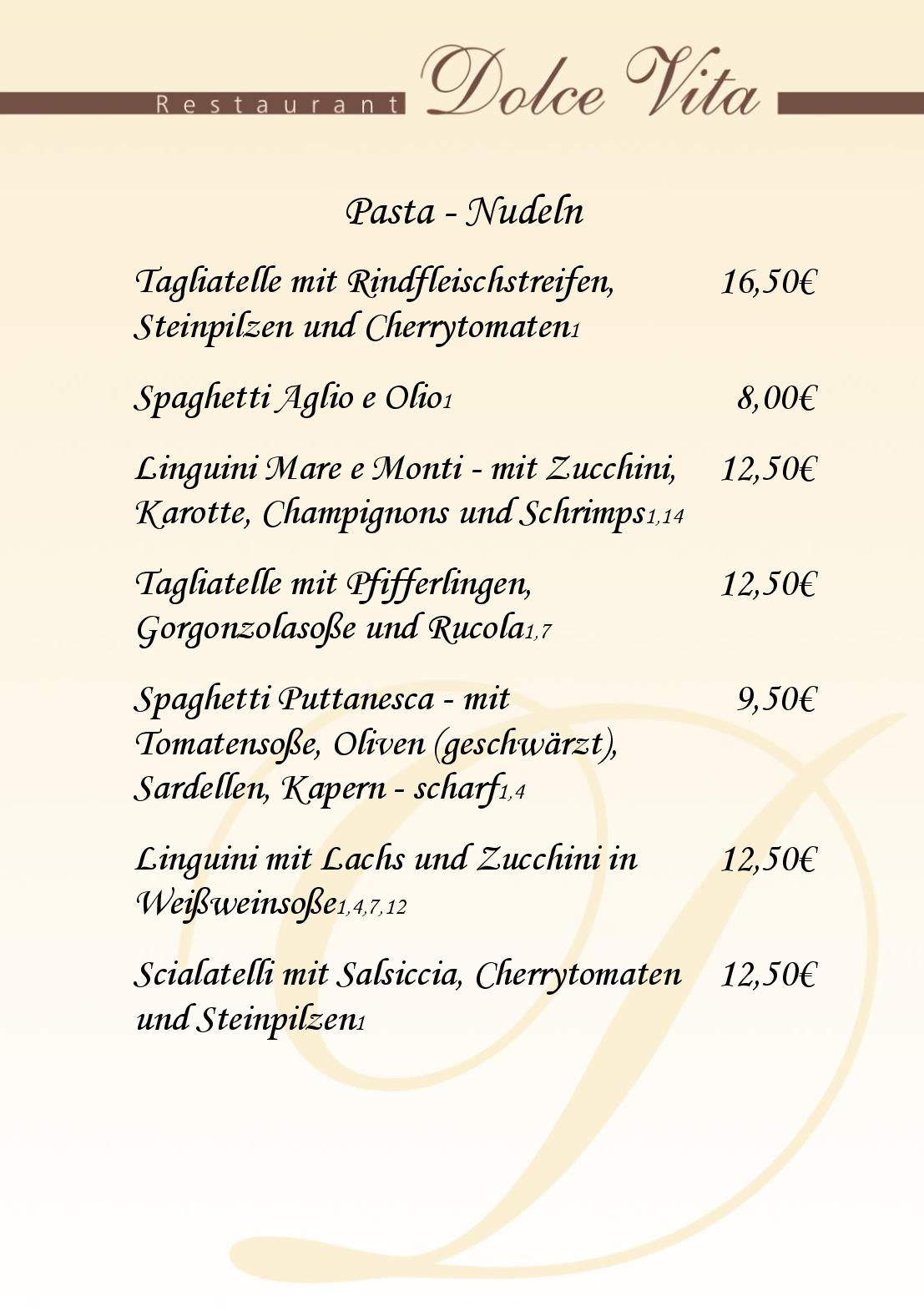 Speisekarte