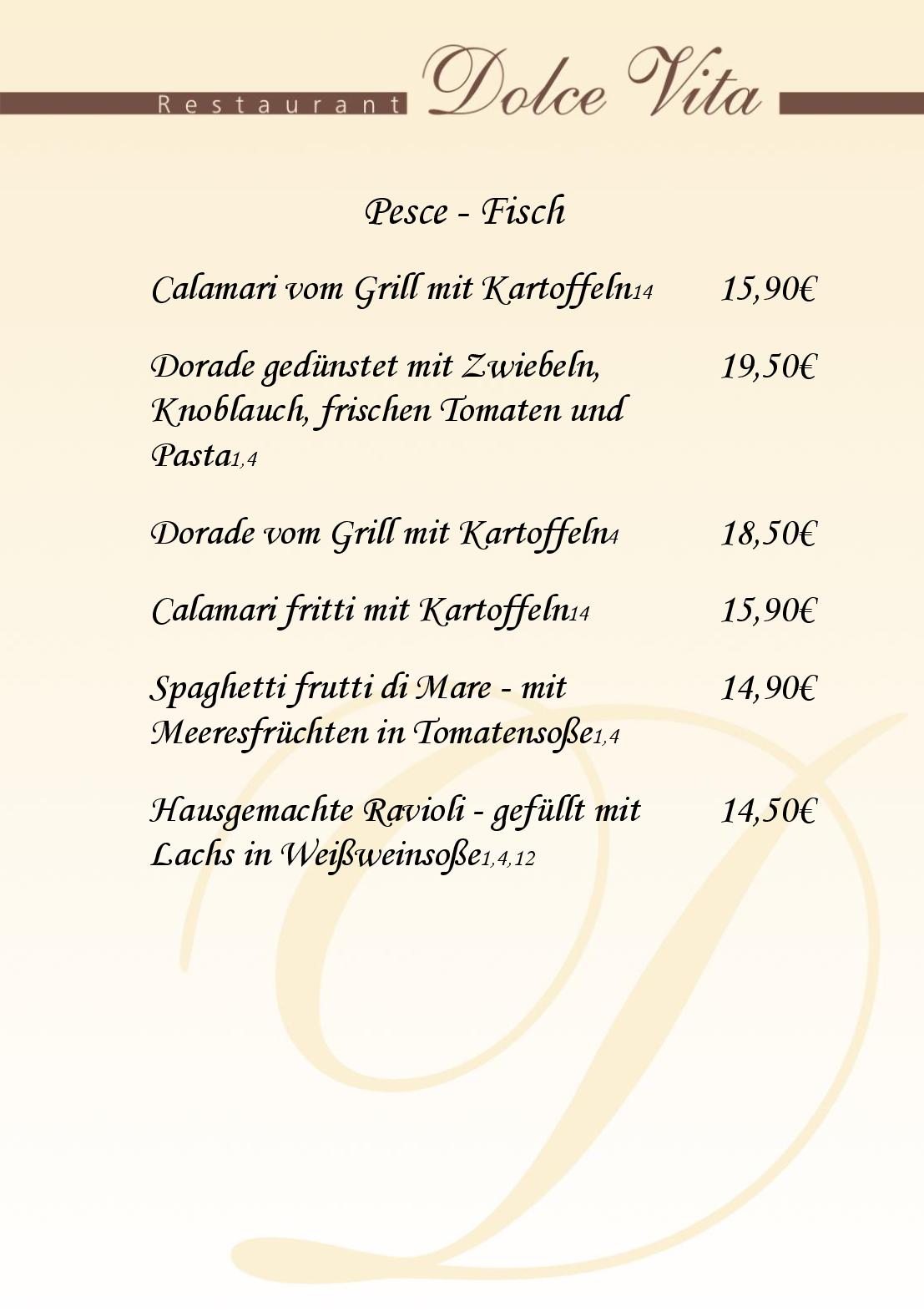 Speisekarte