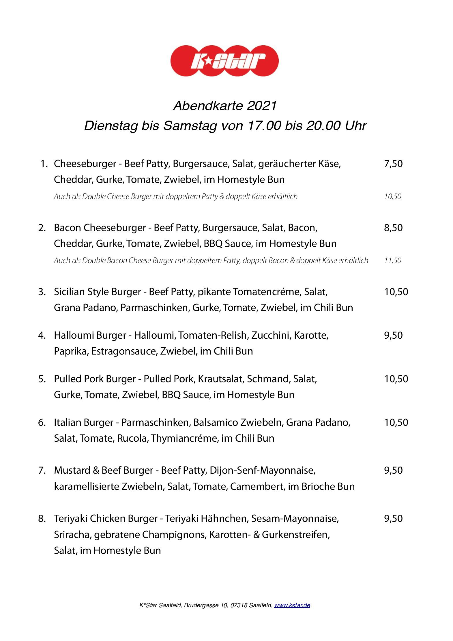 Speisekarte