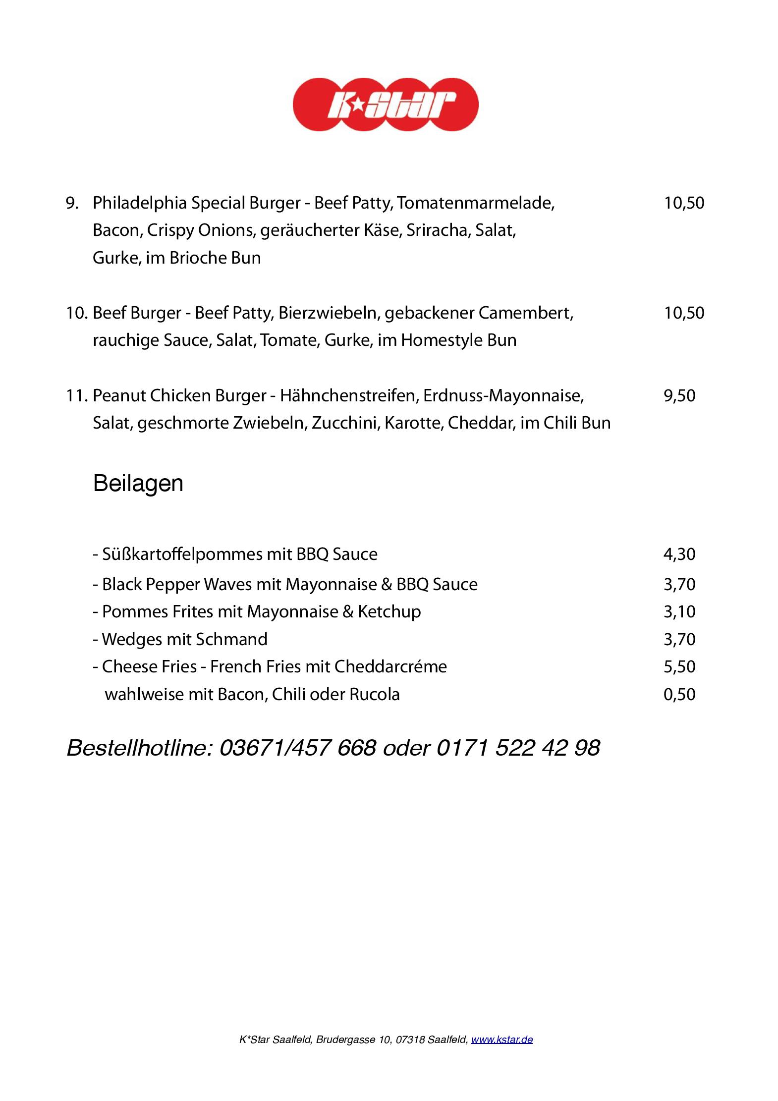 Speisekarte