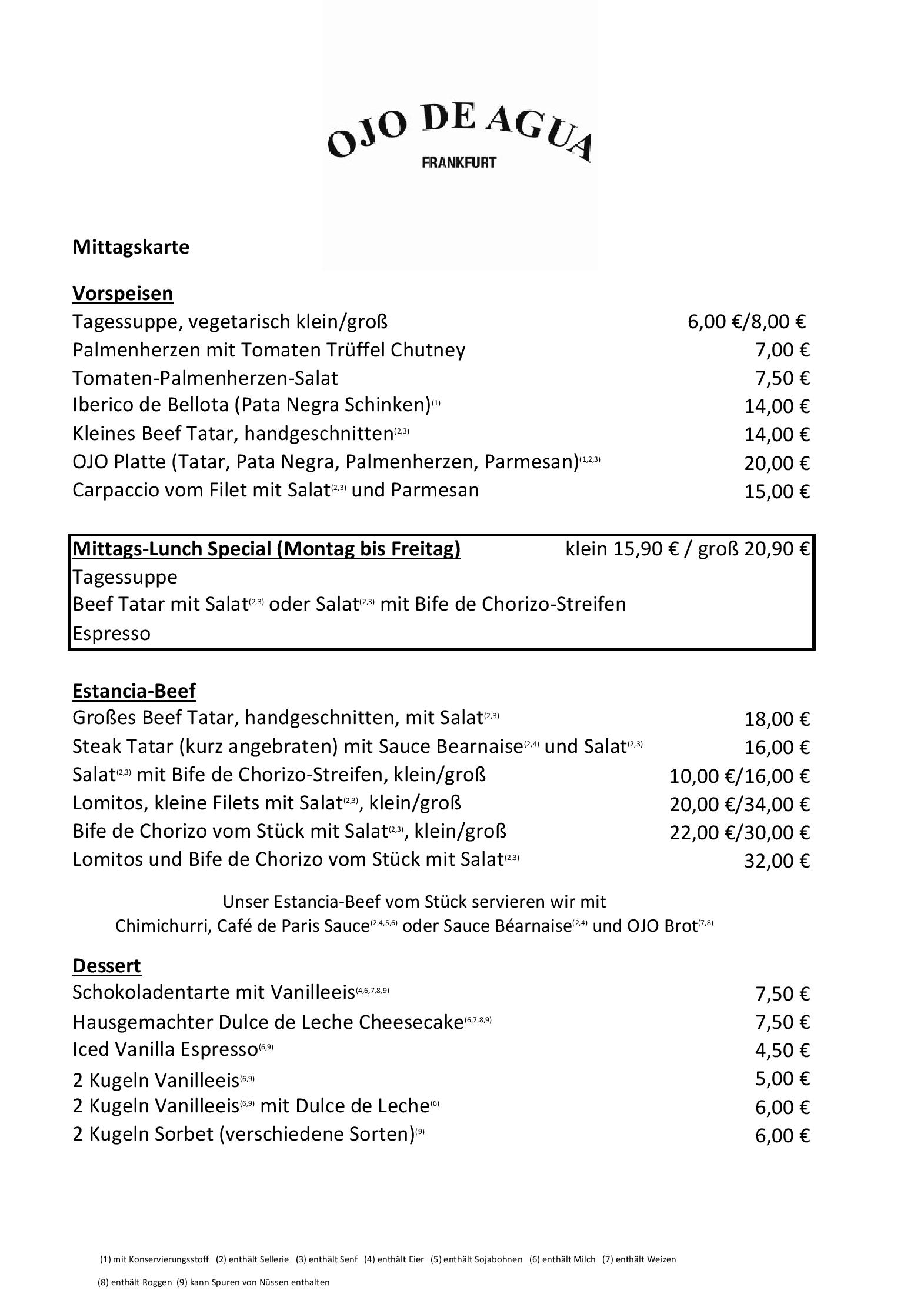 Speisekarte