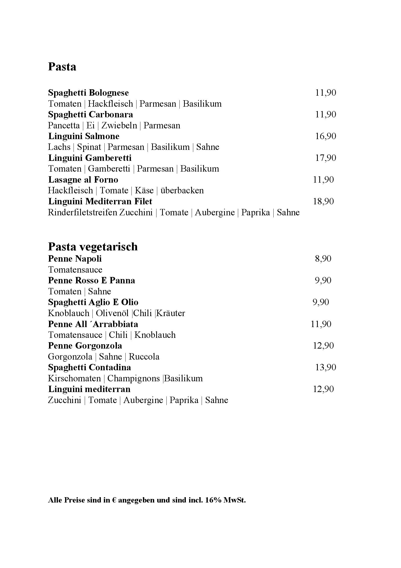 Speisekarte