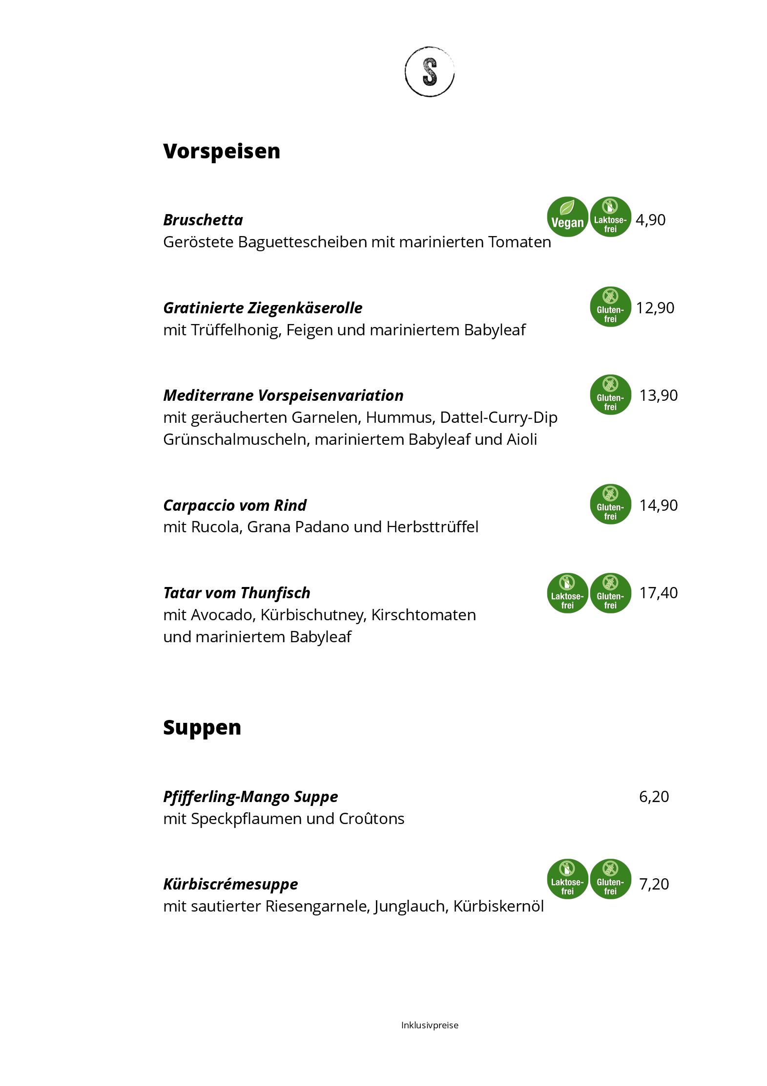 Speisekarte
