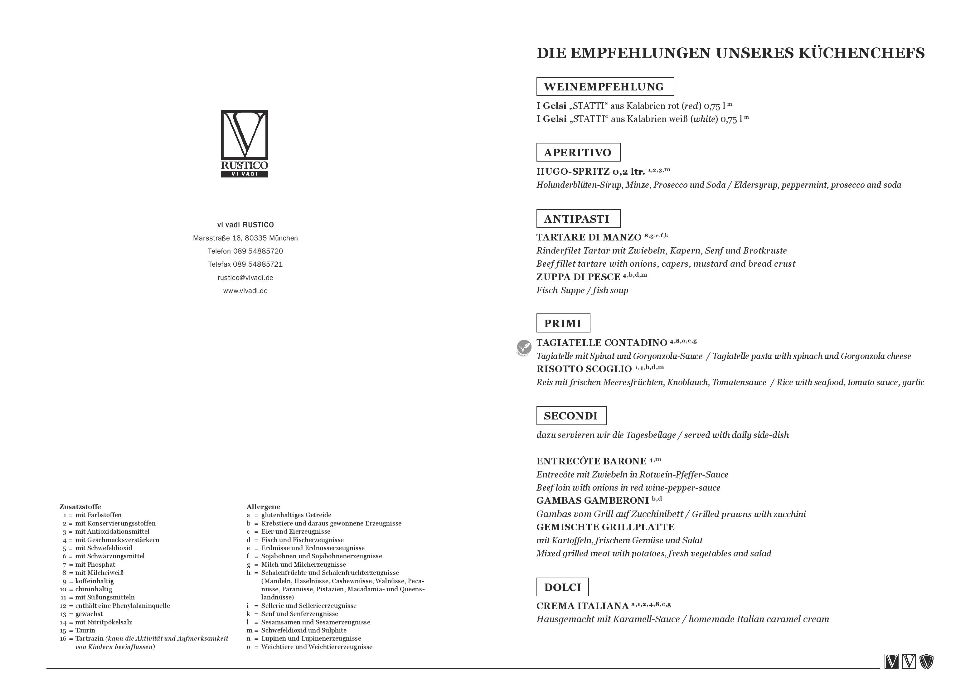 Speisekarte