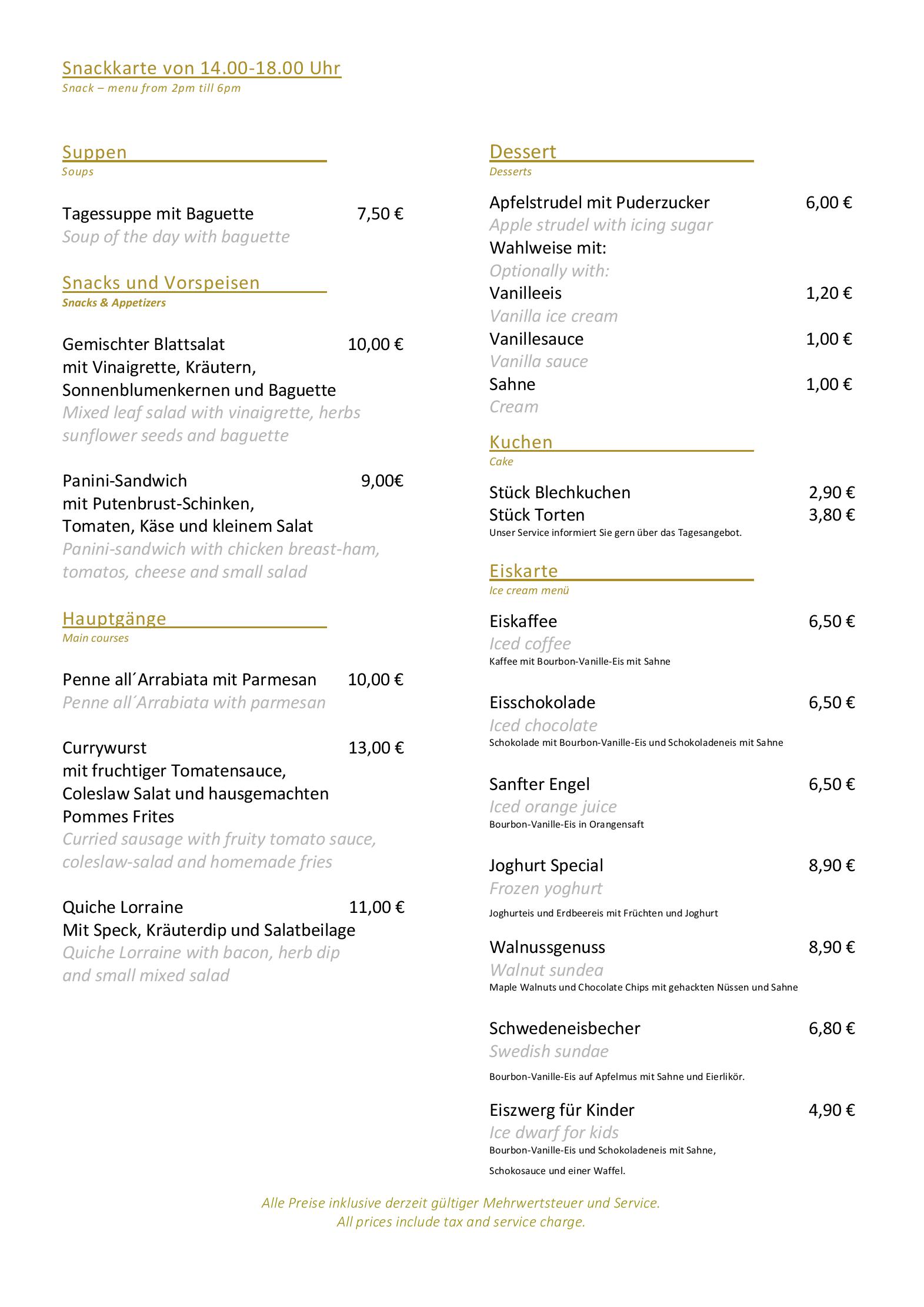Speisekarte
