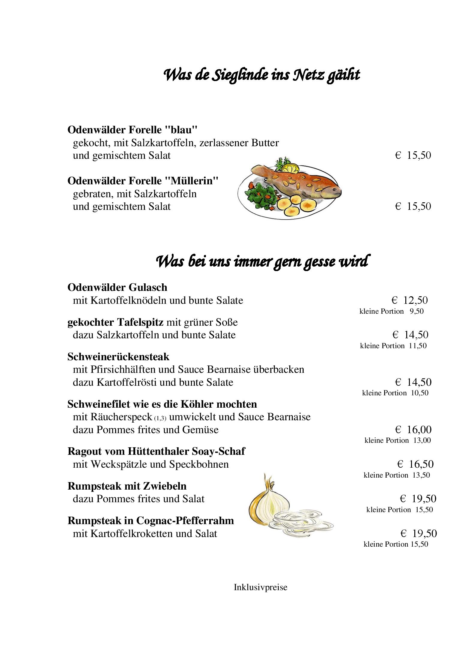 Speisekarte