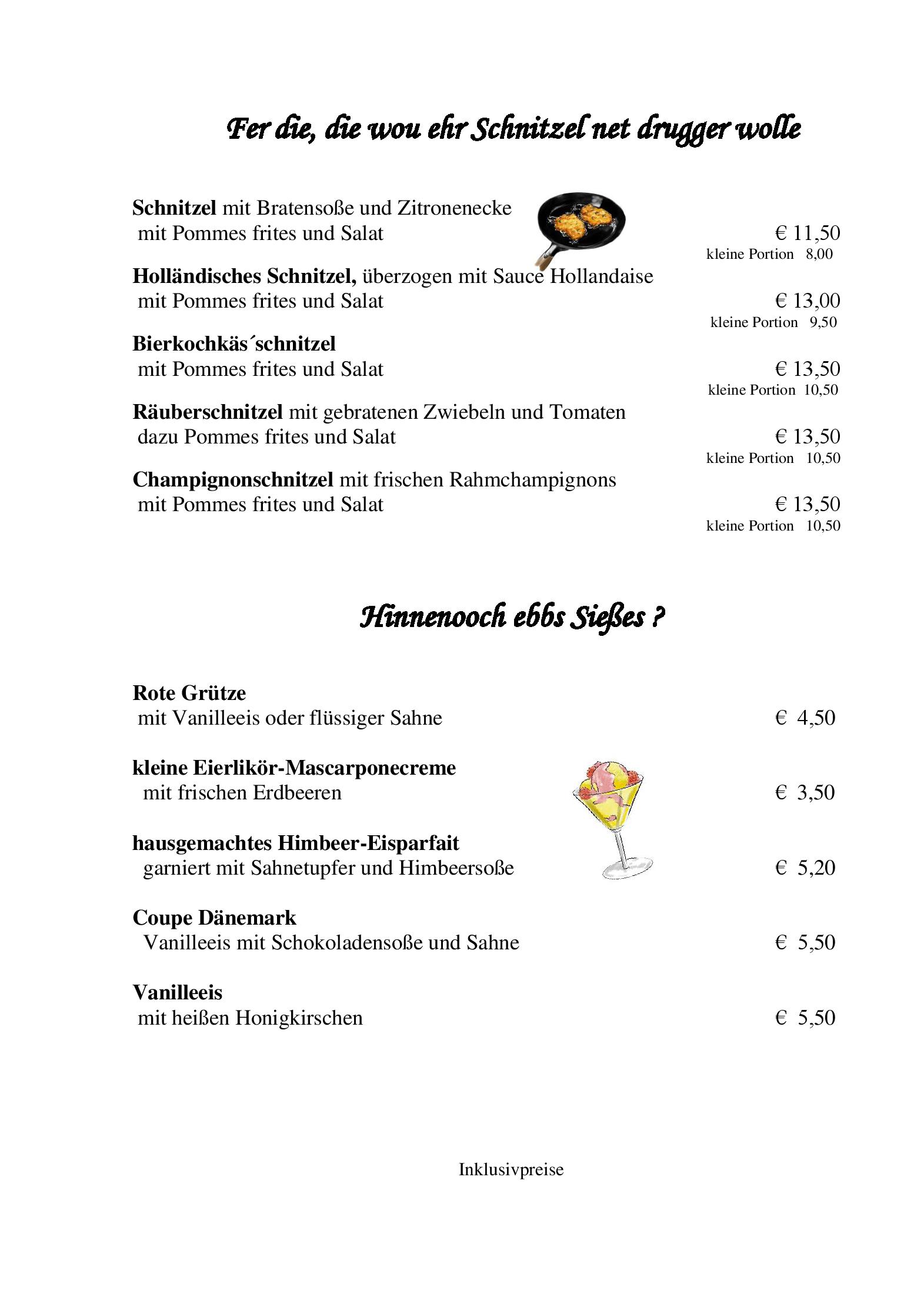 Speisekarte