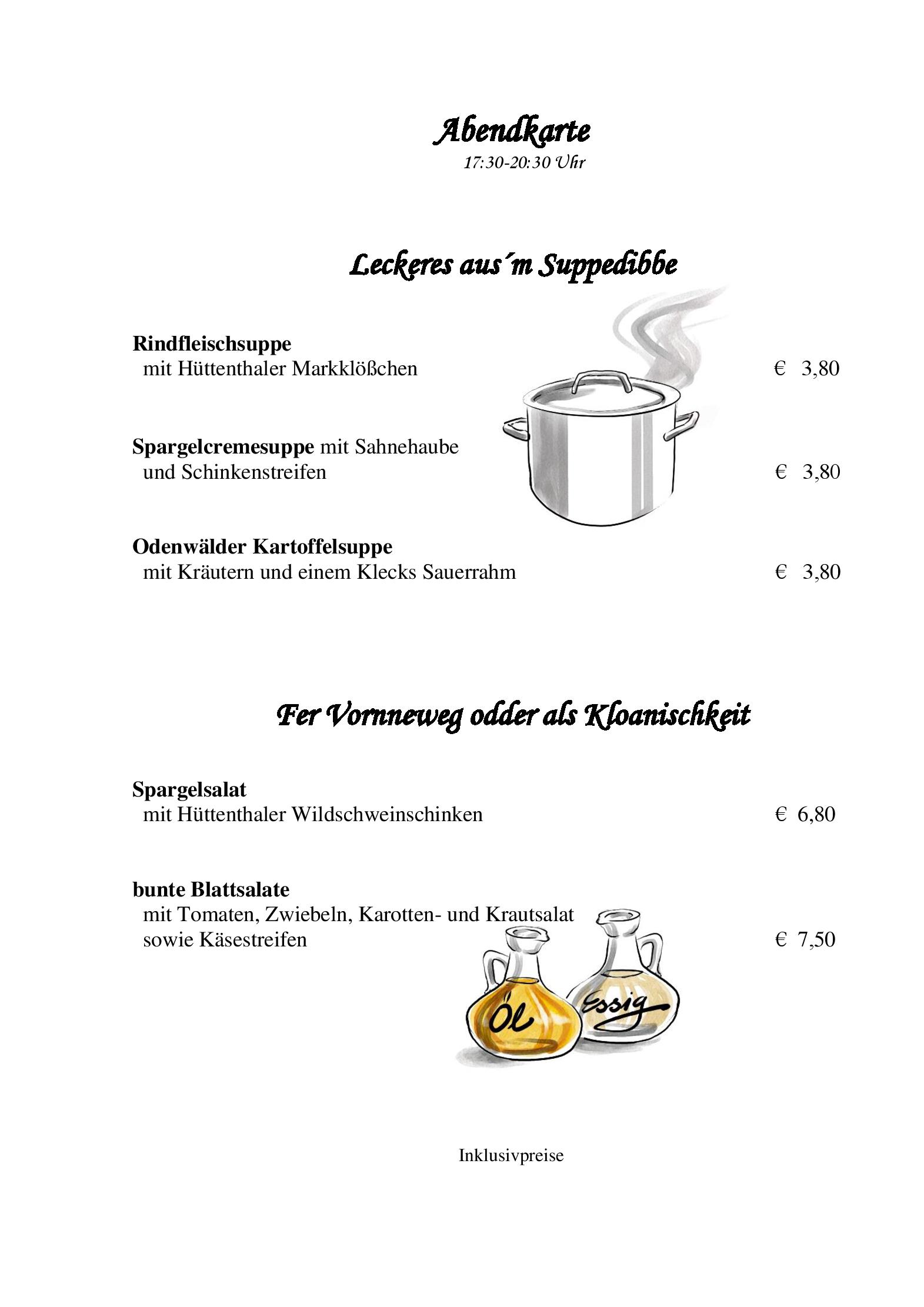 Speisekarte