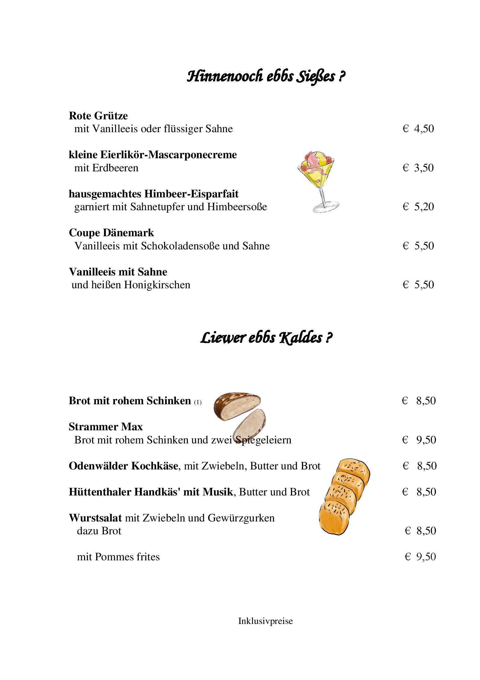 Speisekarte