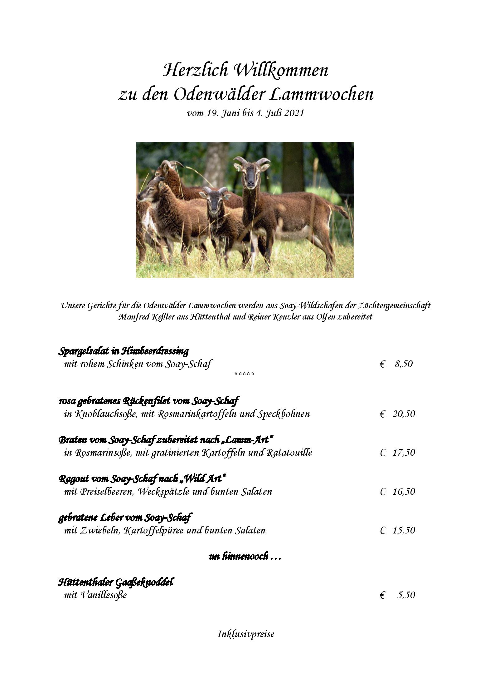Speisekarte