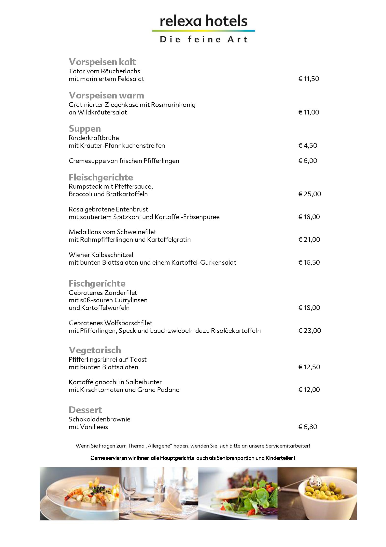 Speisekarte