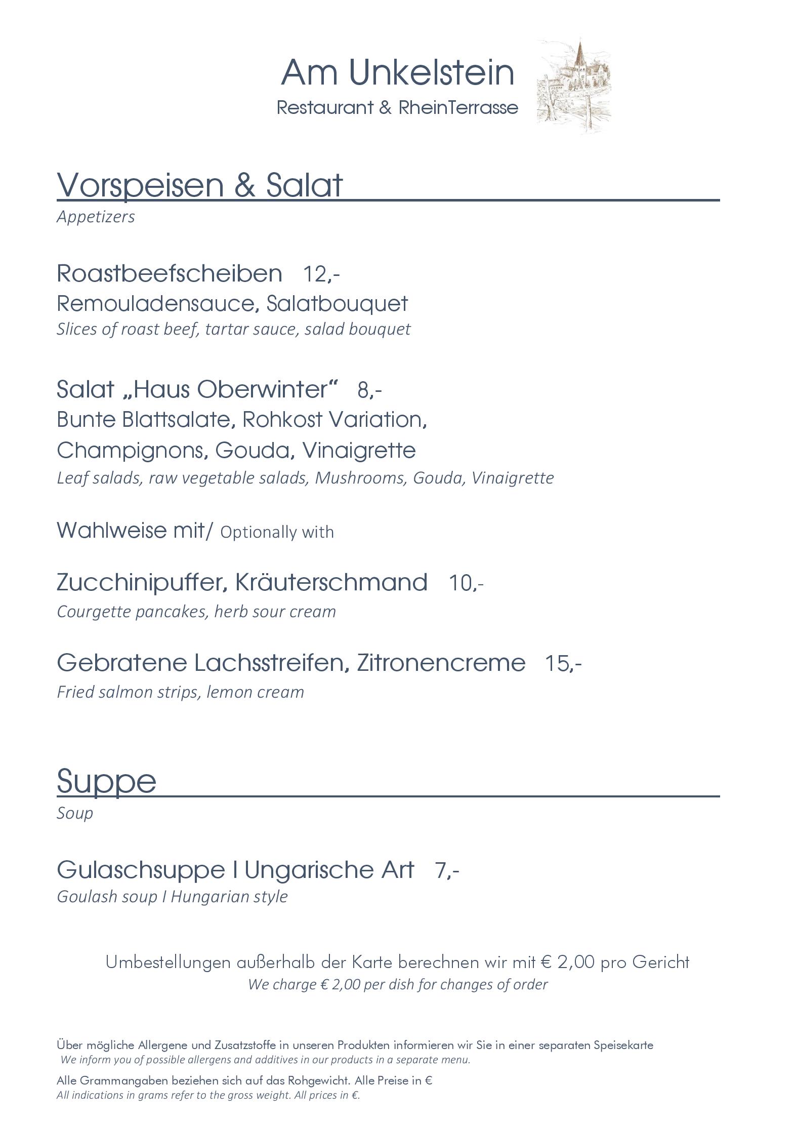 Speisekarte