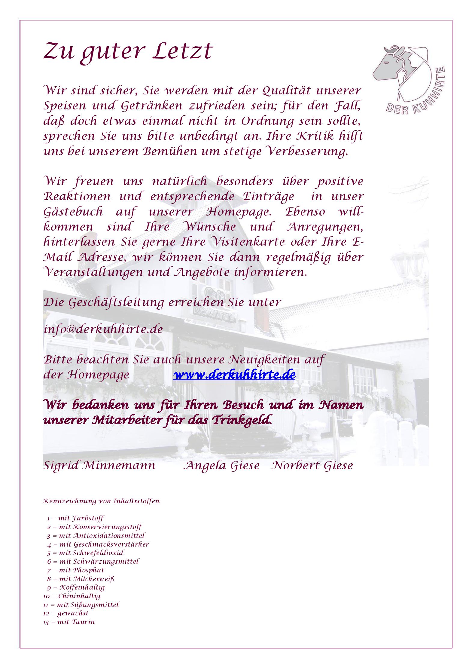 Speisekarte
