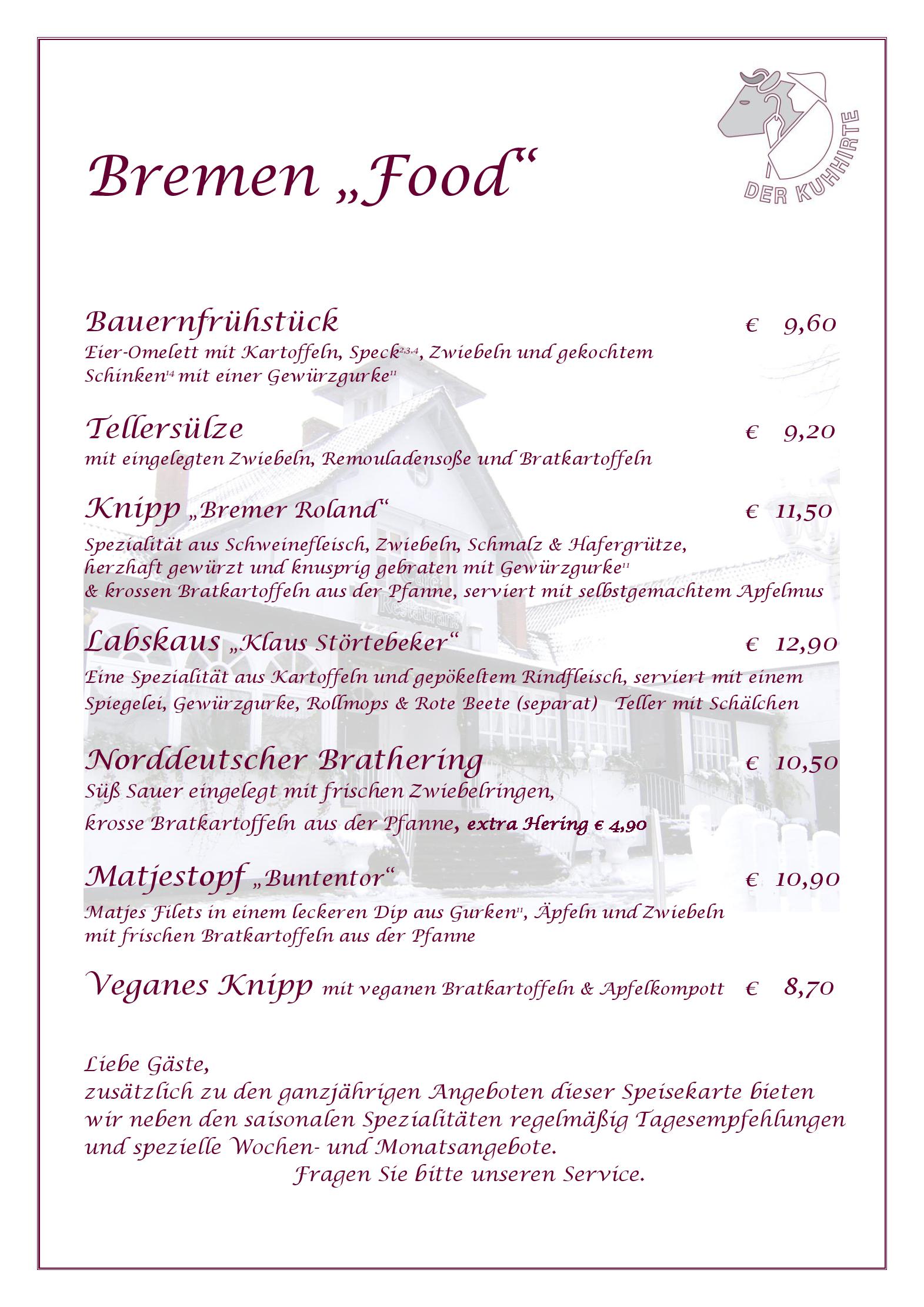 Speisekarte