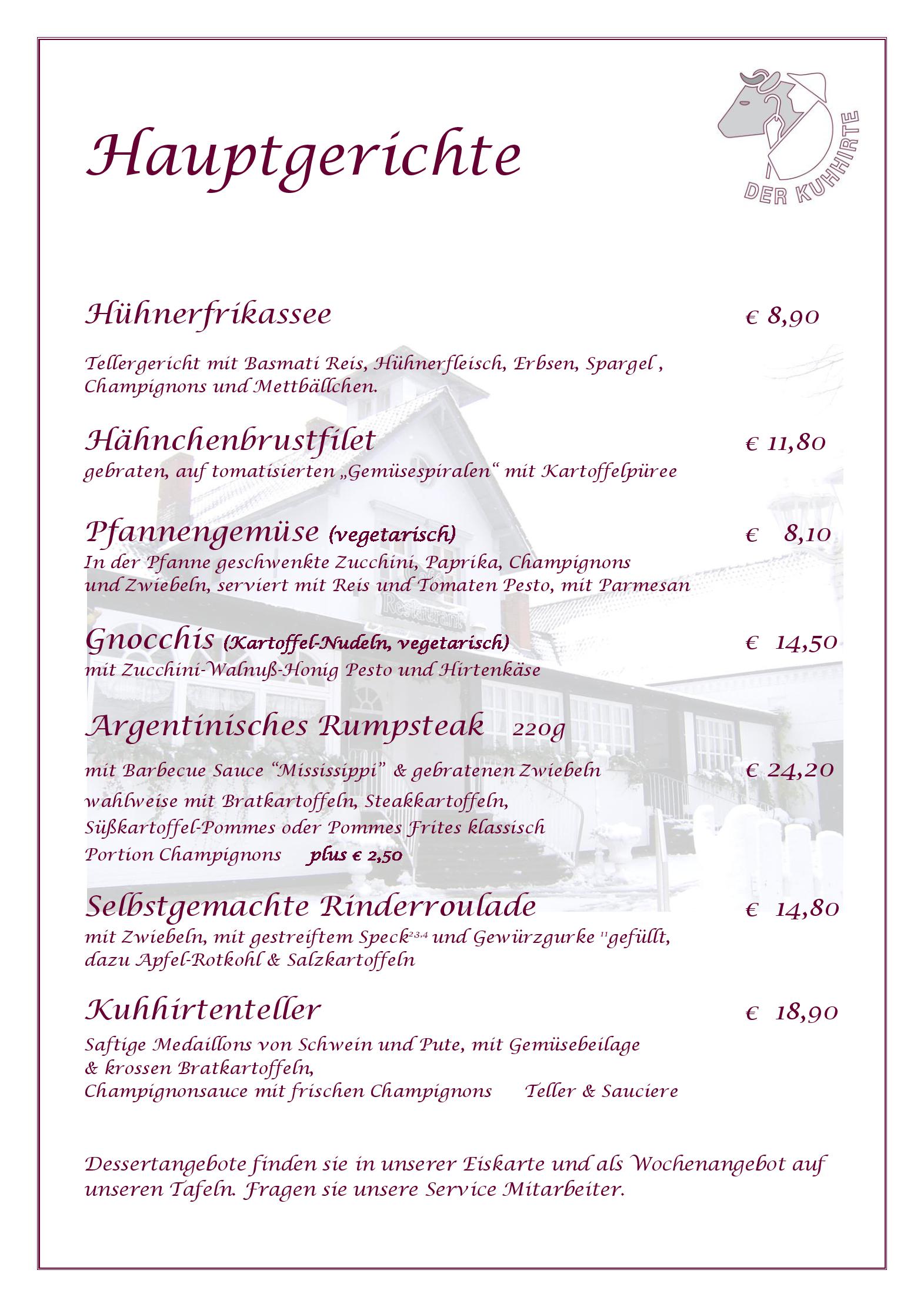 Speisekarte