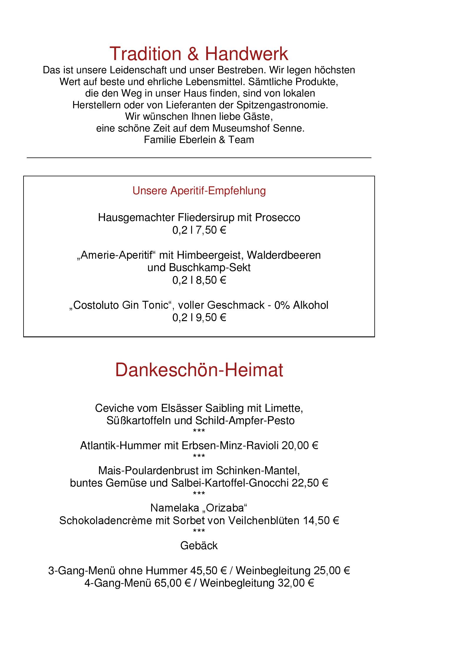 Speisekarte