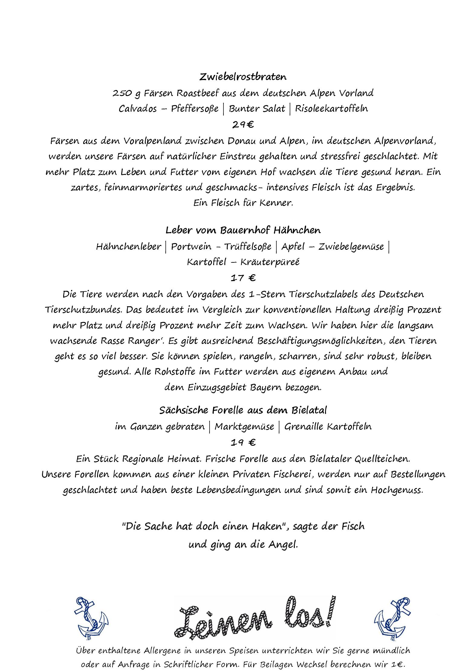 Speisekarte