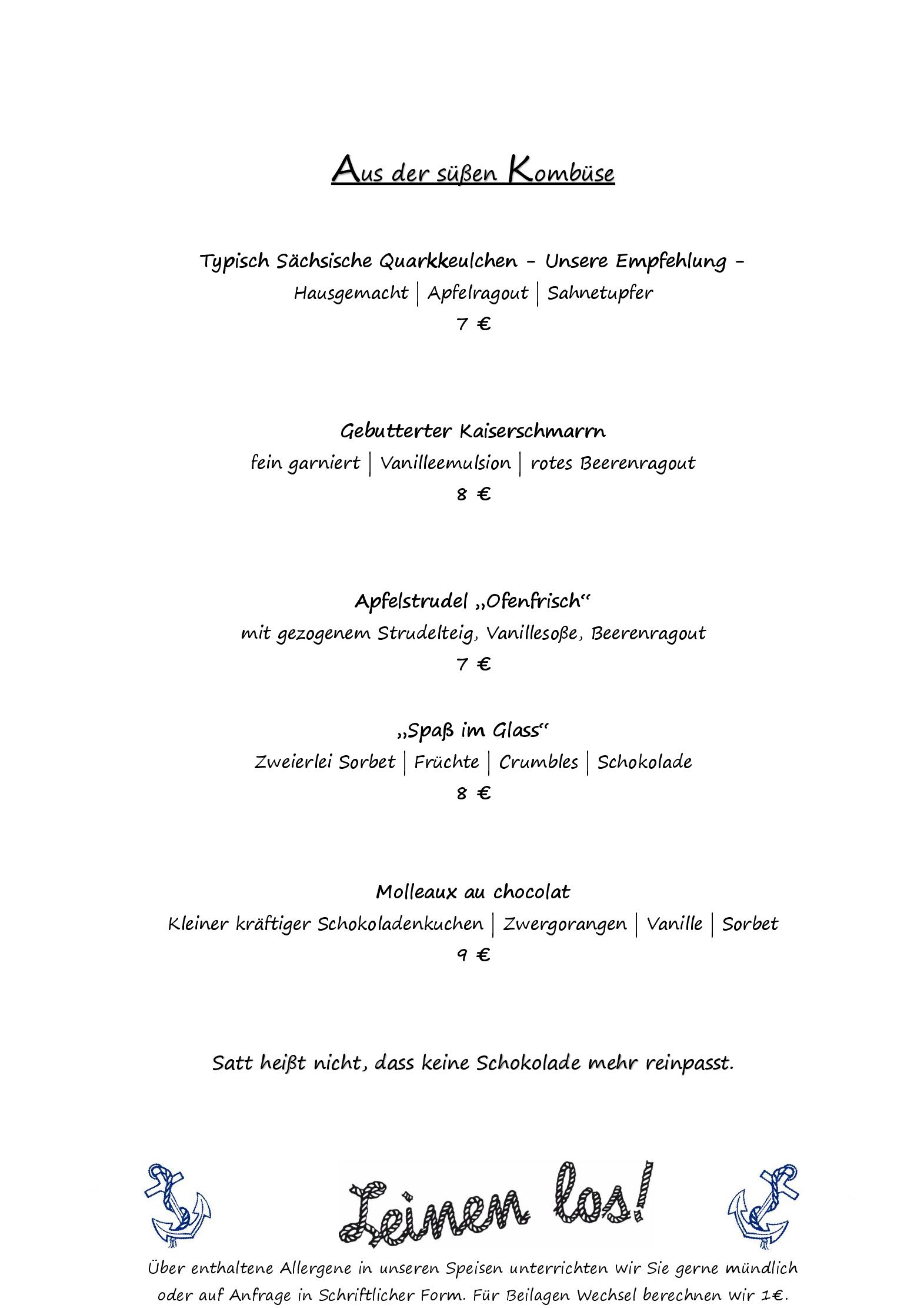 Speisekarte