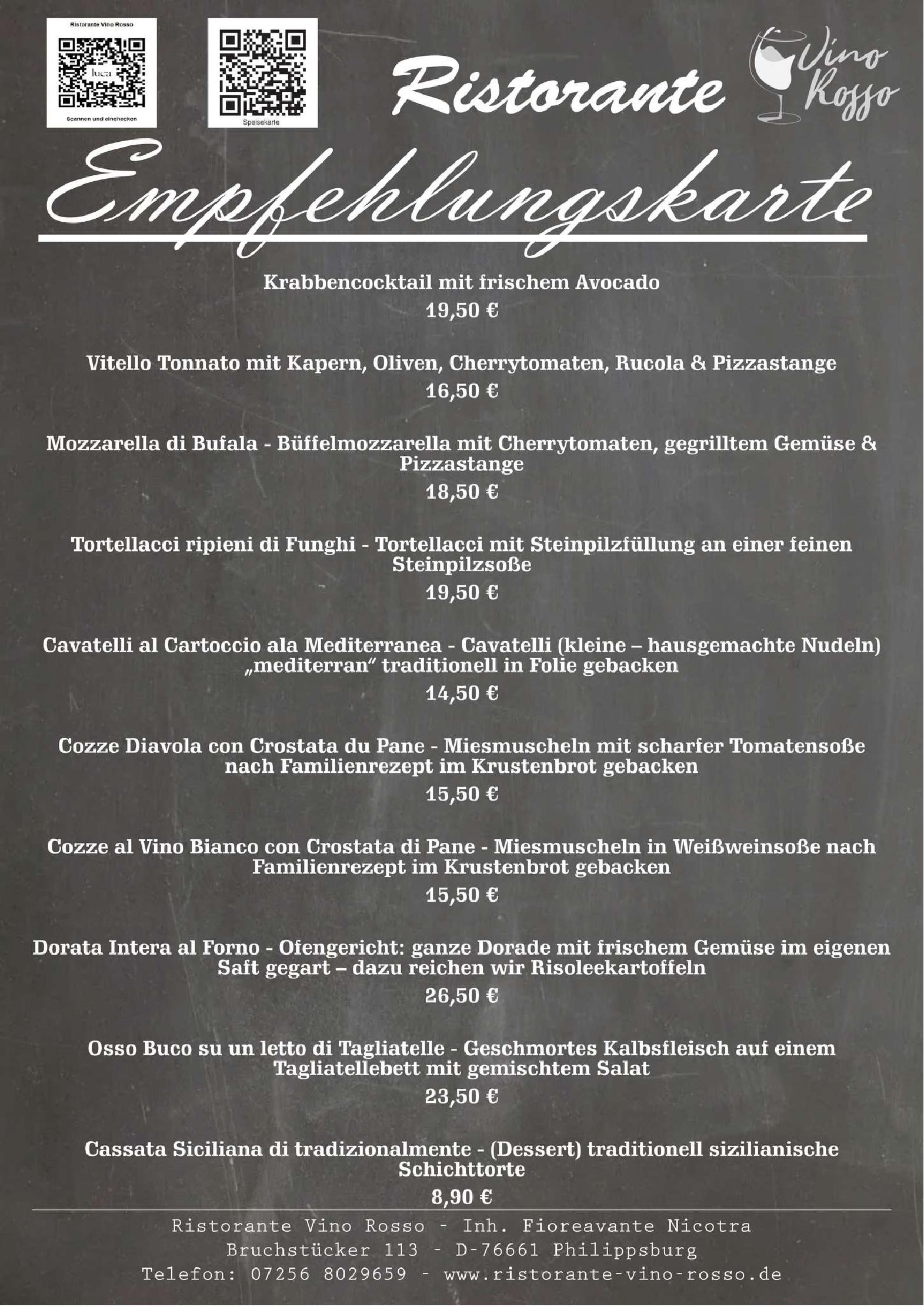 Speisekarte