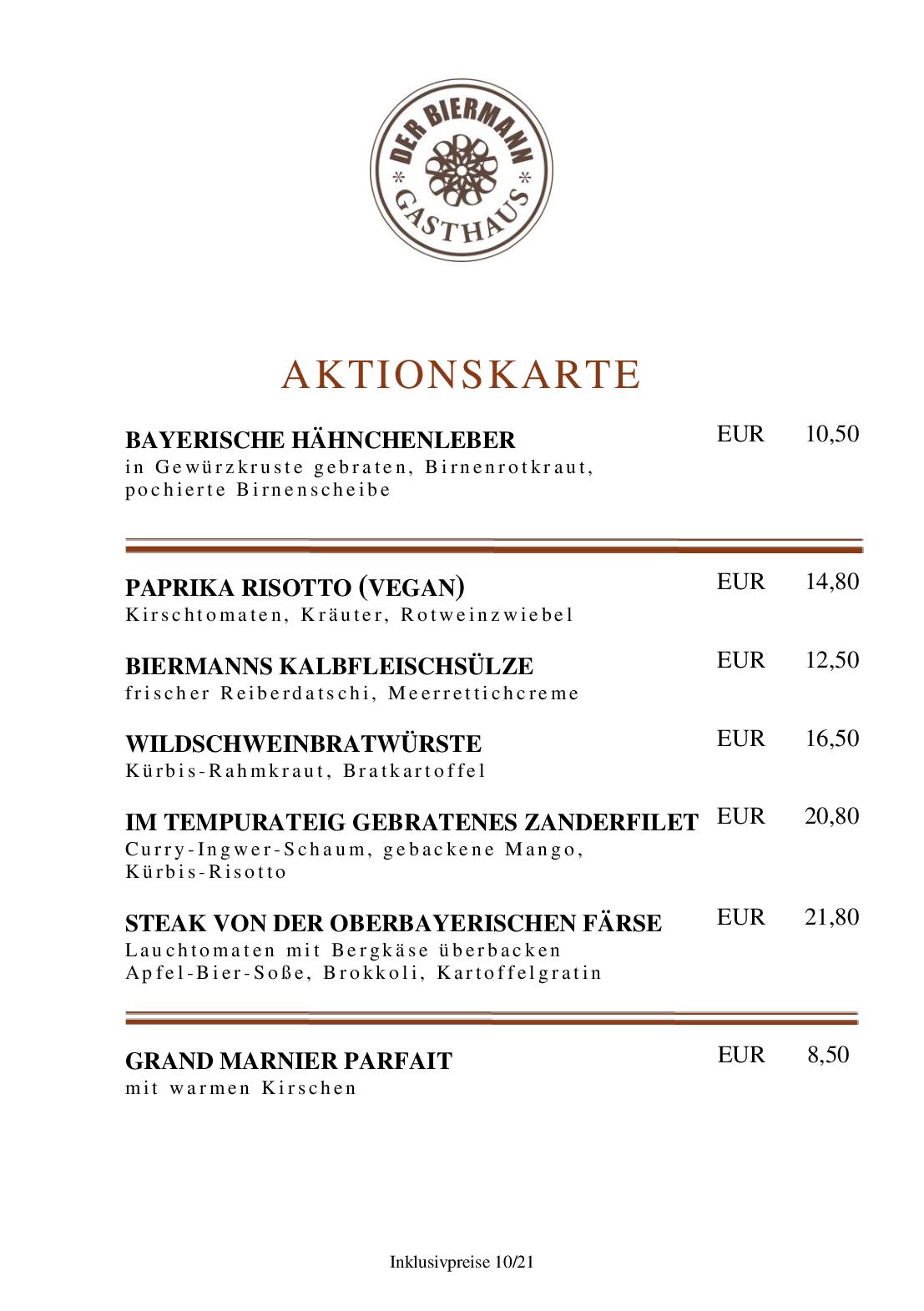 Speisekarte